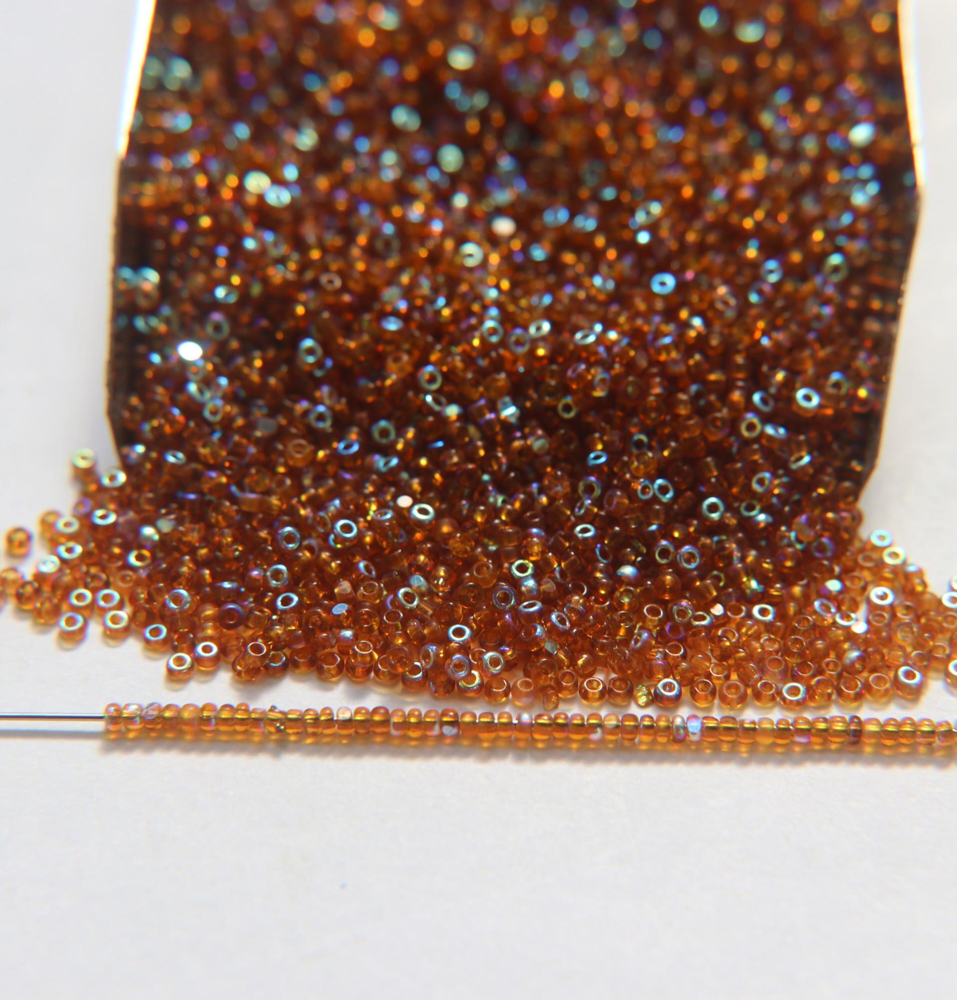 13/0 Charlotte Cut Beads Patina Topaz Aurore Boreale 5/10/20/50/250/500 Grams PREMIUM MATERIALS