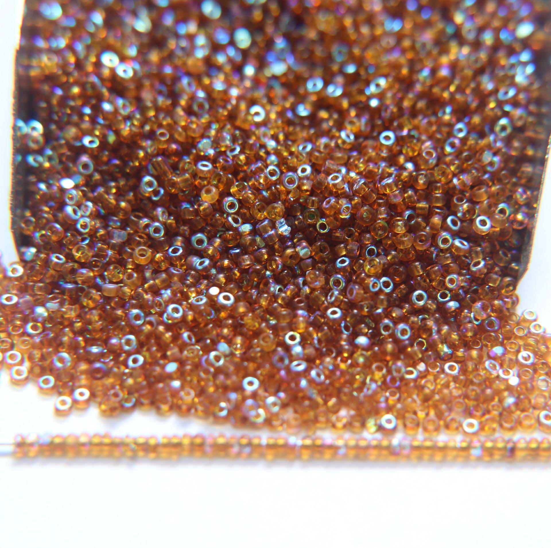13/0 Charlotte Cut Beads Patina Topaz Aurore Boreale 5/10/20/50/250/500 Grams PREMIUM MATERIALS