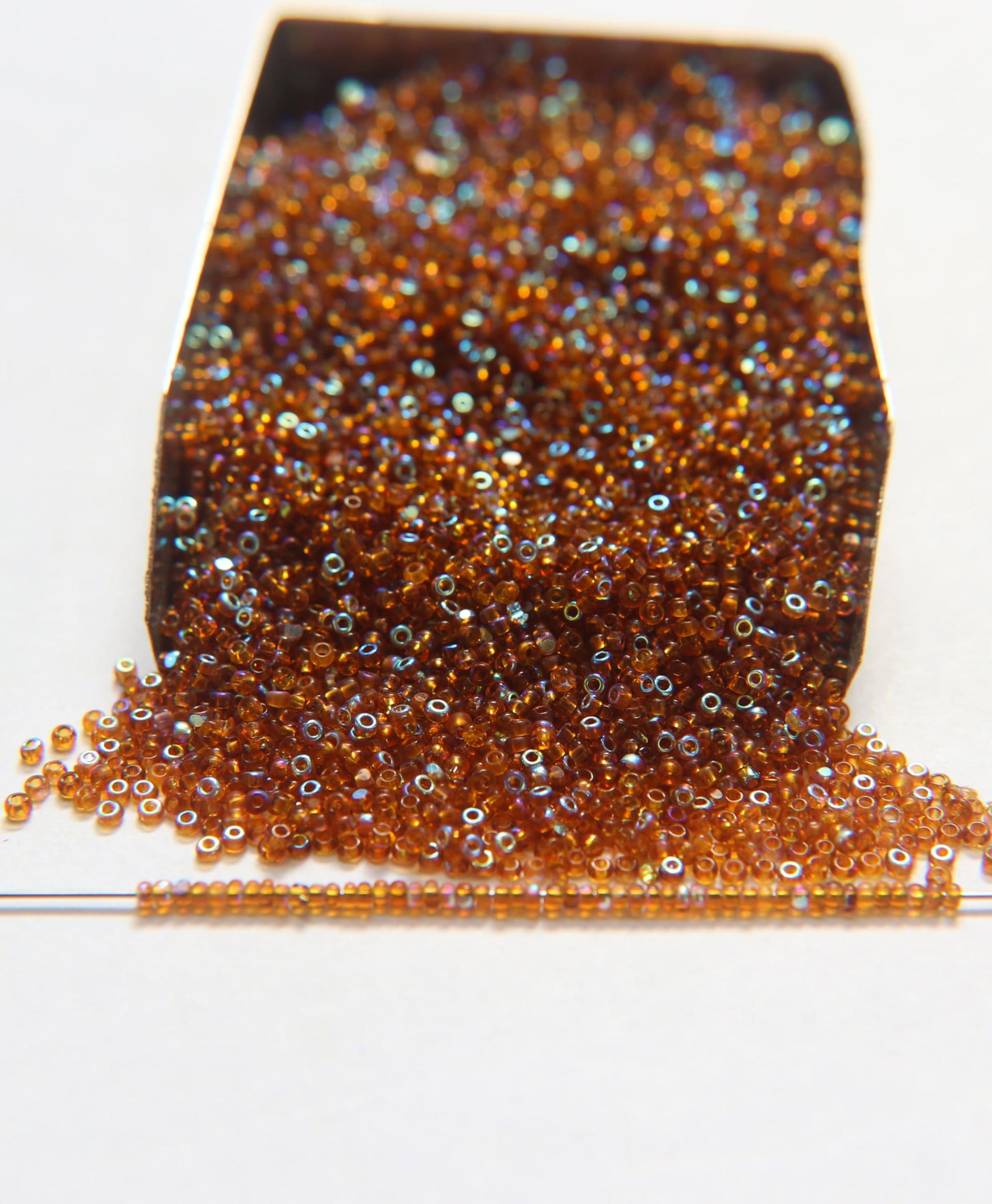 13/0 Charlotte Cut Beads Patina Topaz Aurore Boreale 5/10/20/50/250/500 Grams PREMIUM MATERIALS