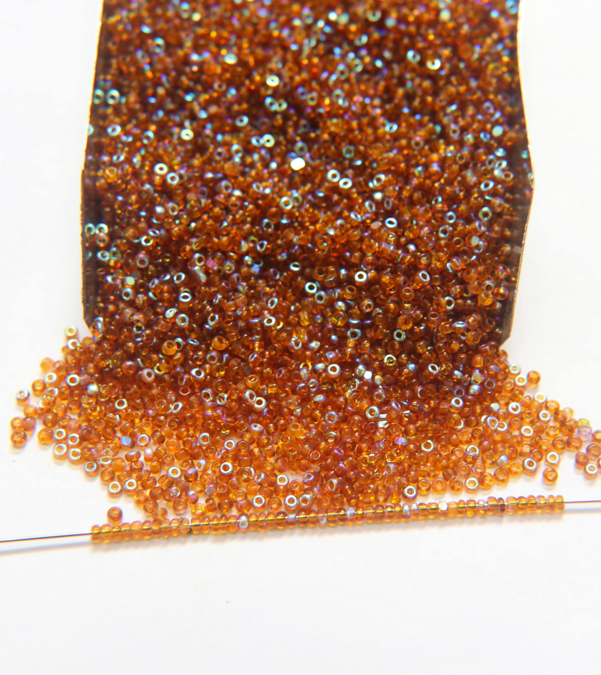 13/0 Charlotte Cut Beads Patina Topaz Aurore Boreale 5/10/20/50/250/500 Grams PREMIUM MATERIALS