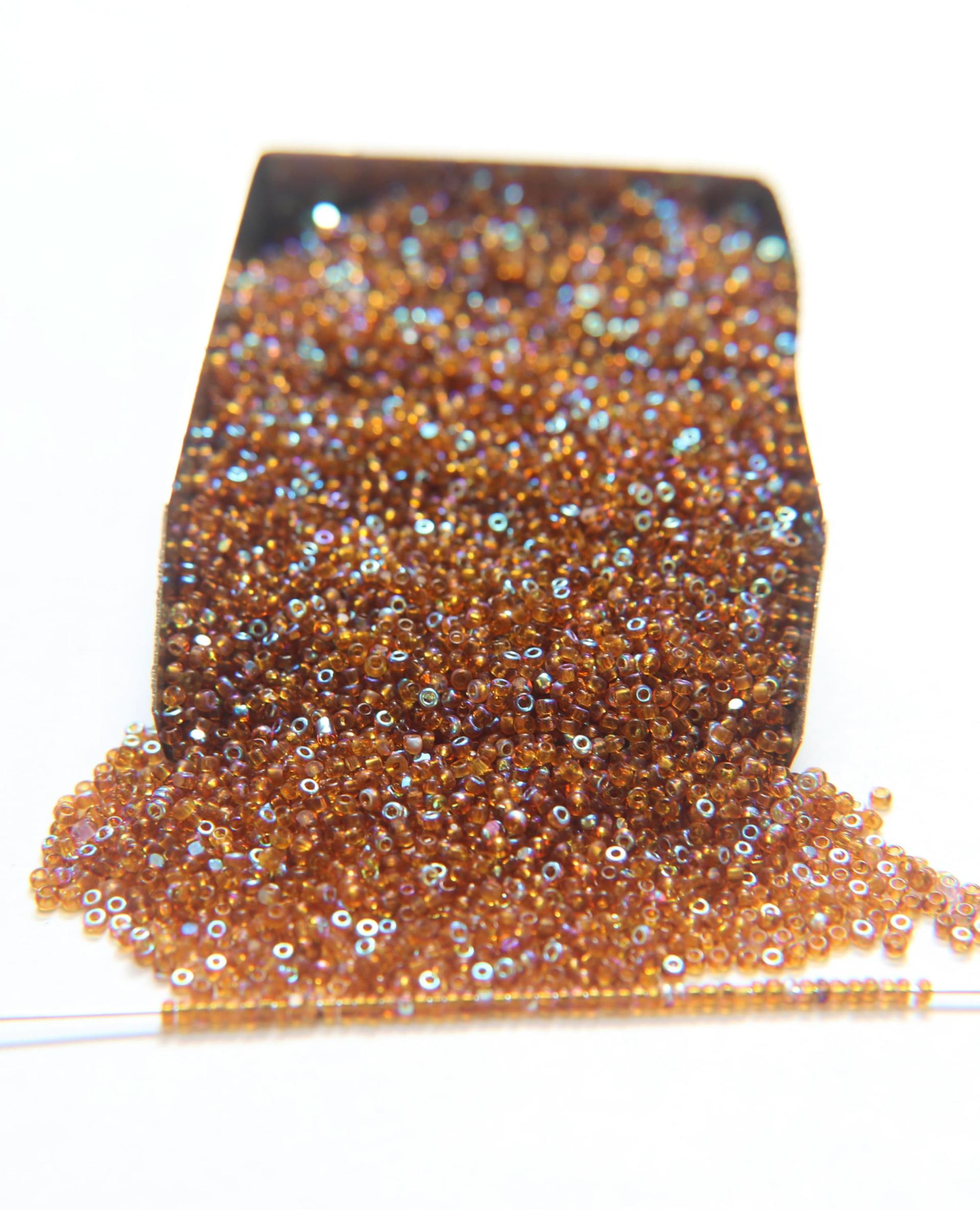 13/0 Charlotte Cut Beads Patina Topaz Aurore Boreale 5/10/20/50/250/500 Grams PREMIUM MATERIALS