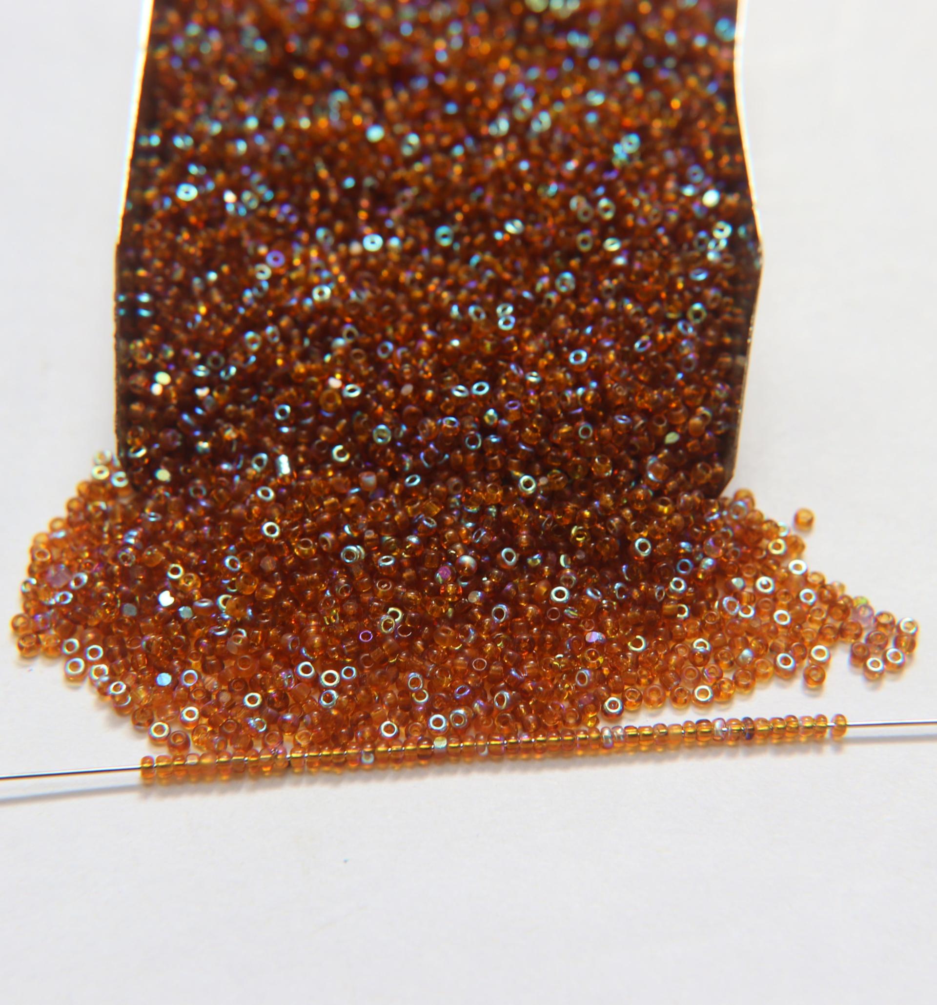 13/0 Charlotte Cut Beads Patina Topaz Aurore Boreale 5/10/20/50/250/500 Grams PREMIUM MATERIALS