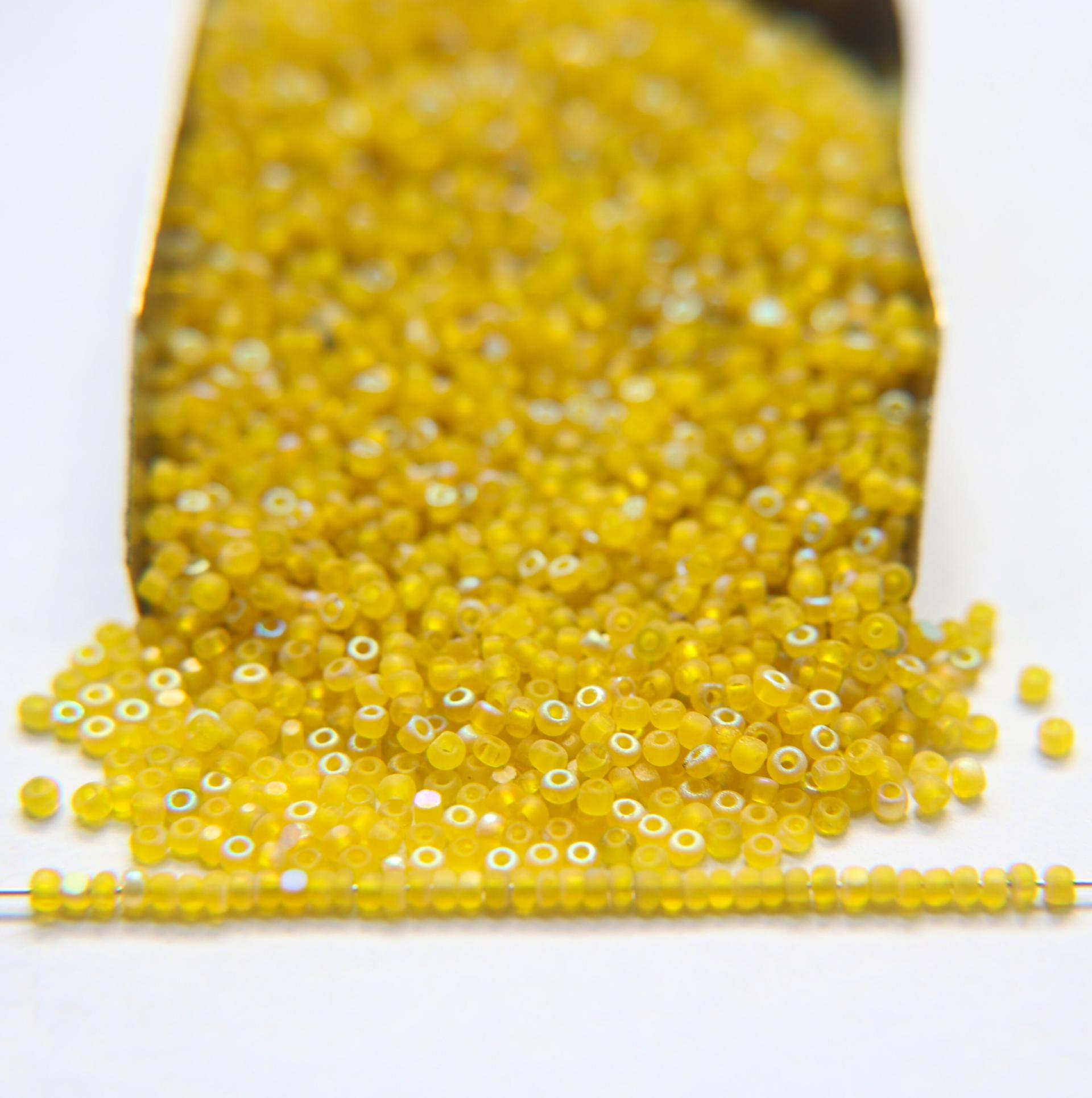 11/0 Charlotte true Cut Beads Patina Matt Yellow Aurore Boreale 10/20/50/250/500 Grams 1300 Pieces loose beads, embroidery materials