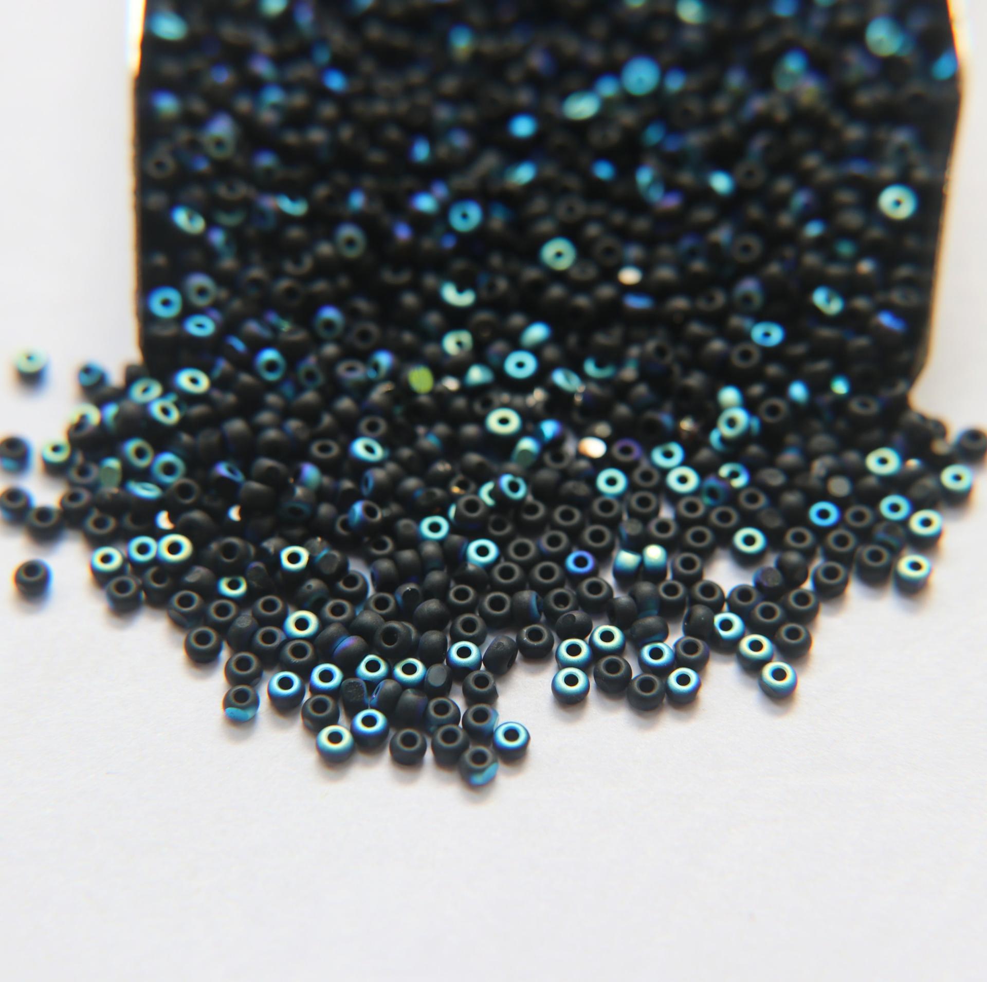 11/0 Charlotte true Cut Beads Patina Matt Black Aurore Boreale 10/20/50/250/500 Grams 1300 Pieces loose beads, embroidery materials