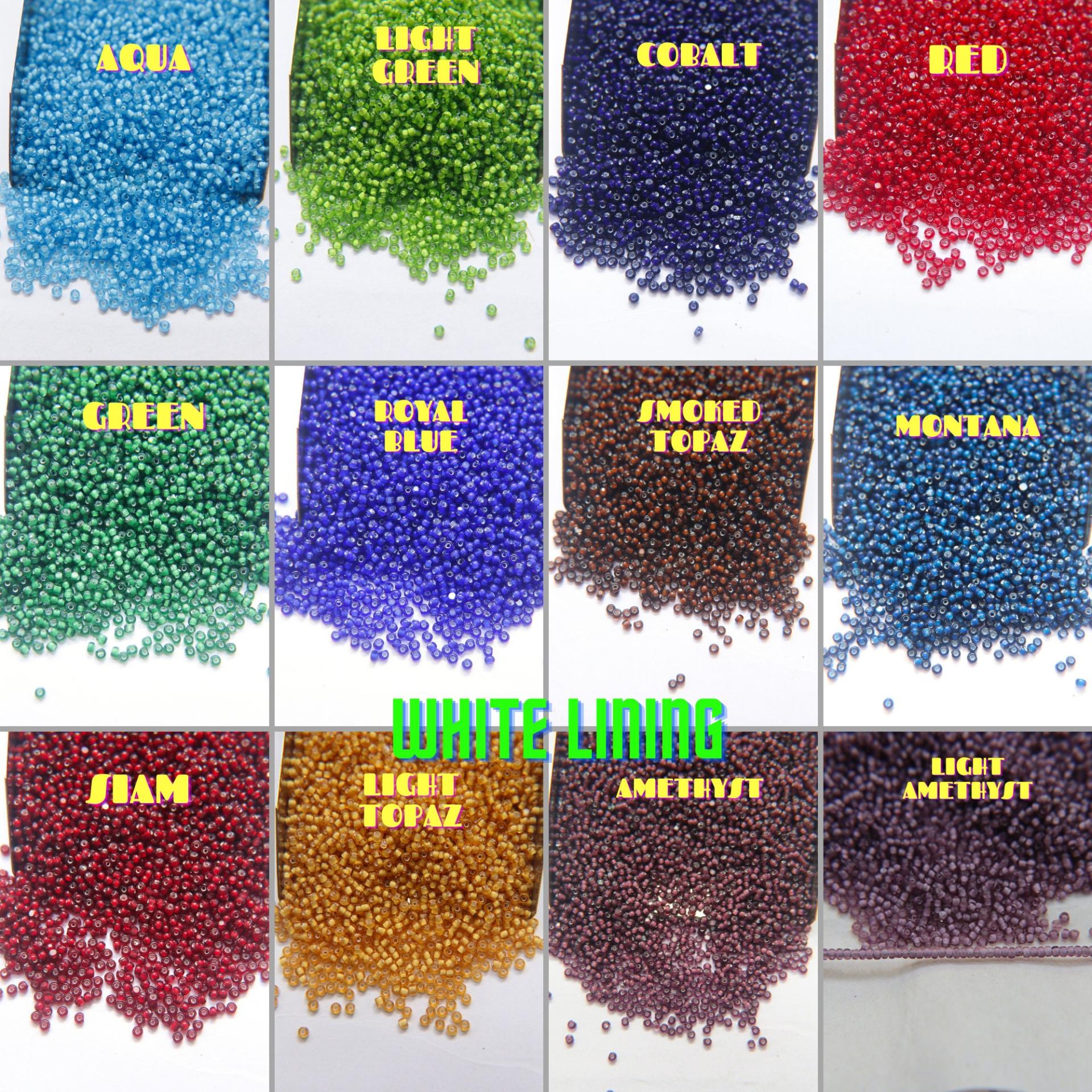 11/0 Charlotte Cut Beads in White Lining in transparent colors (23 Colors) 10/20/50/250/500 Grams PREMIUM SEED BEADS, native supply