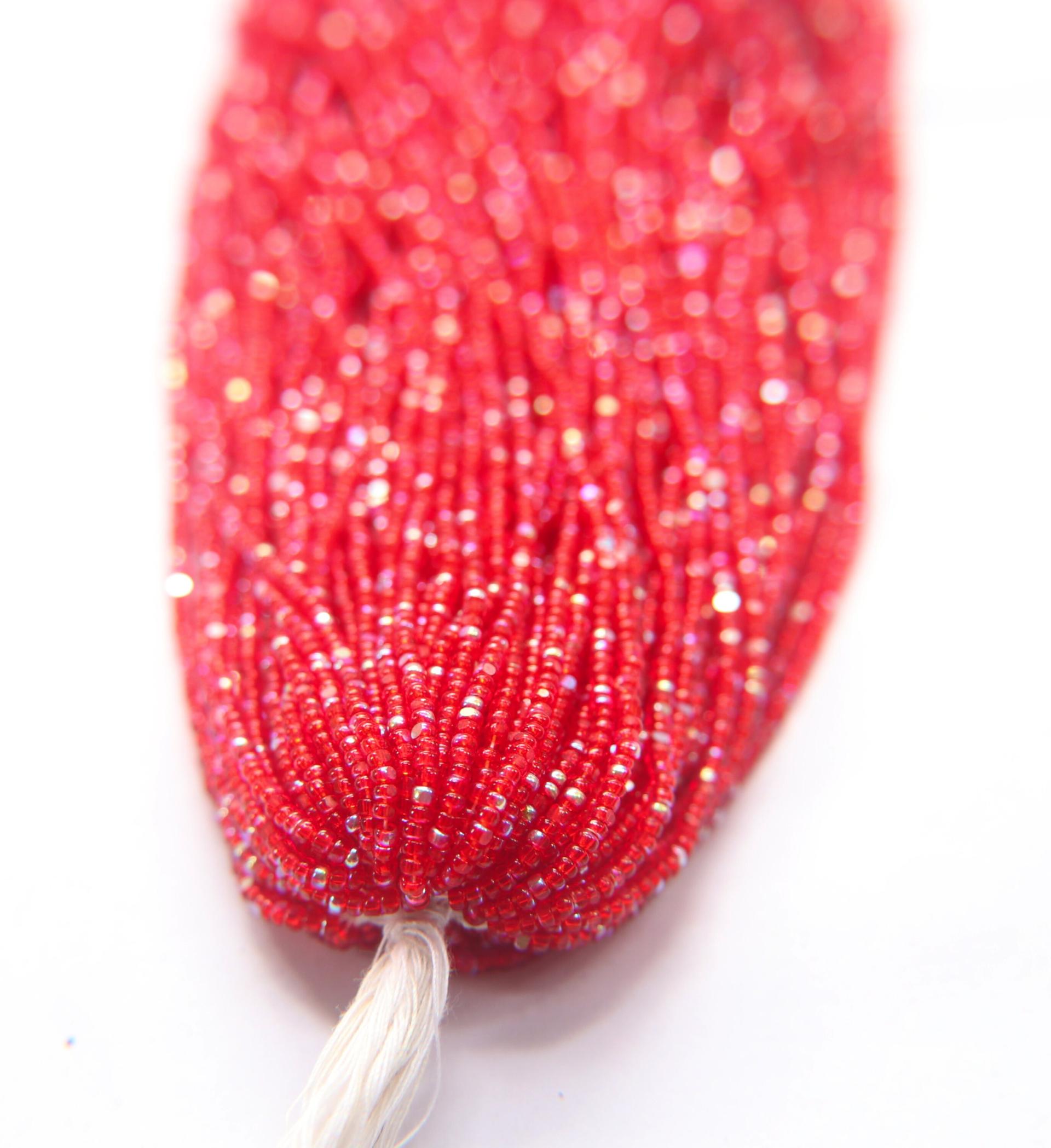 11/0 Hanks Charlotte Cut Beads Patina Transparent Light Siam Aurore Boreale 1/5/25/50/100 Hanks PREMIUM SEED BEADS, Native Supplies