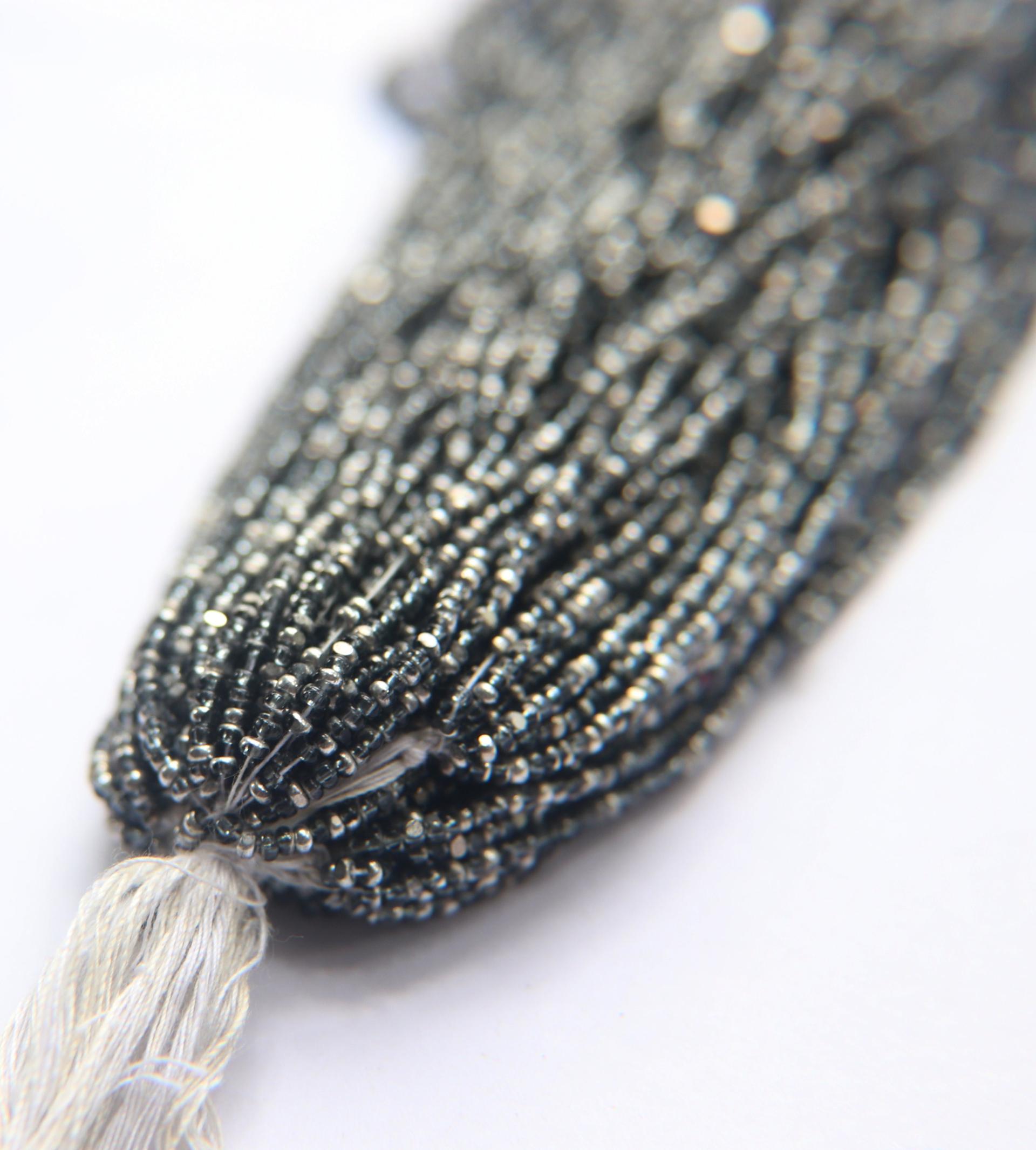 11/0 Hanks Charlotte Cut Beads Patina Transparent Black Diamond Silver 1/5/25/50/100 Hanks PREMIUM SEED BEADS, Native Supplies
