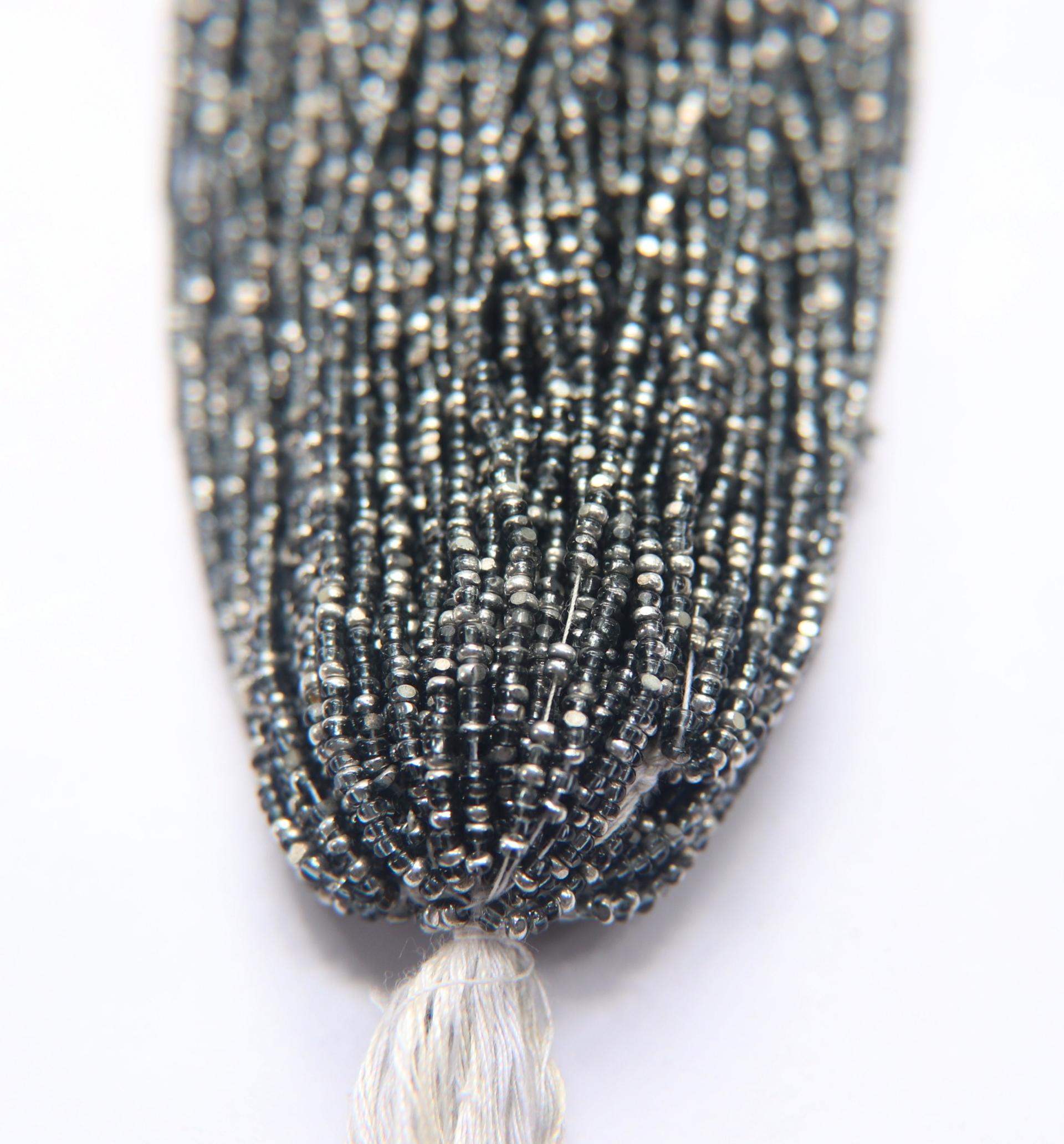 11/0 Hanks Charlotte Cut Beads Patina Transparent Black Diamond Silver 1/5/25/50/100 Hanks PREMIUM SEED BEADS, Native Supplies