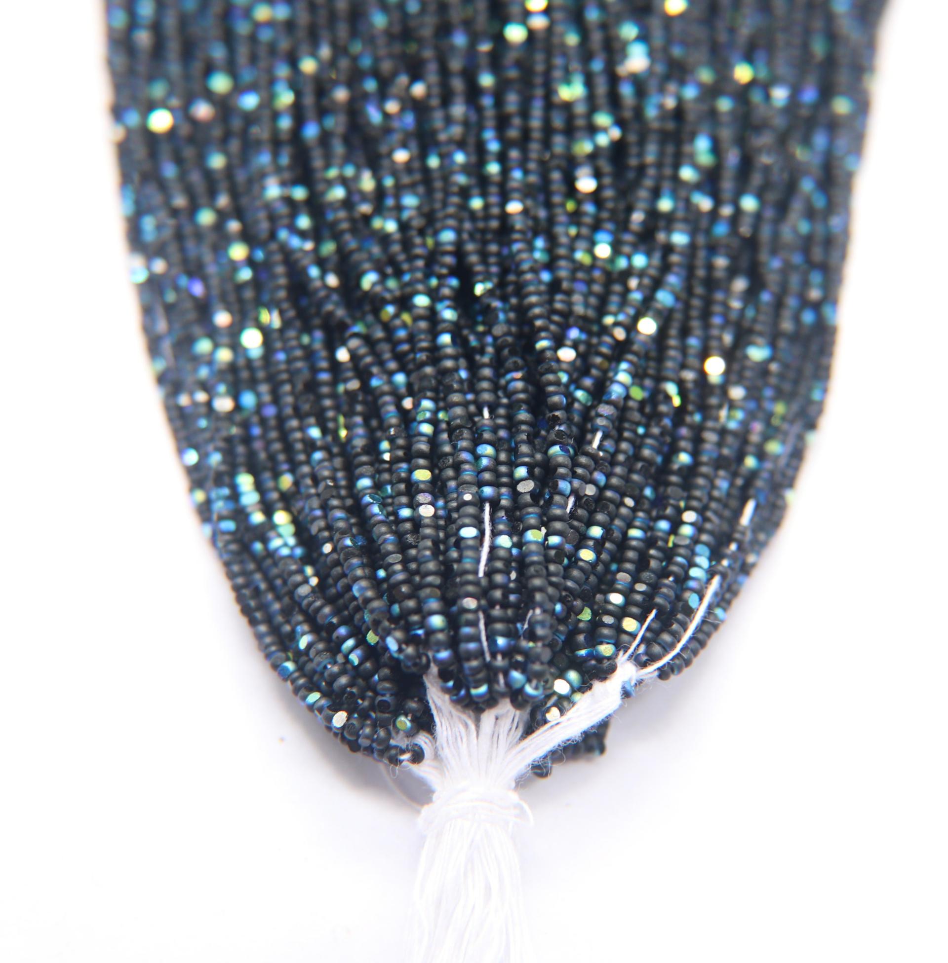 13/0 Hanks Charlotte Cut Beads Patina Matt Jet Black Aurore Boreale 1/5/25/50/100 Hanks 1.6mm glass beads, native jewelry supply, findings