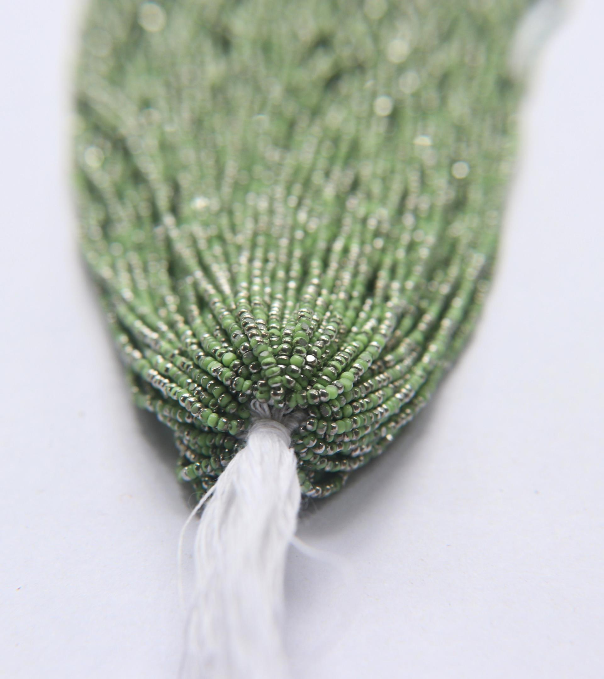 13/0 Hanks Charlotte Cut Beads Patina Opaque Light Green Silver 1/5/25/50/100 Hanks 1.6mm glass beads, jewelry supply, craft supply