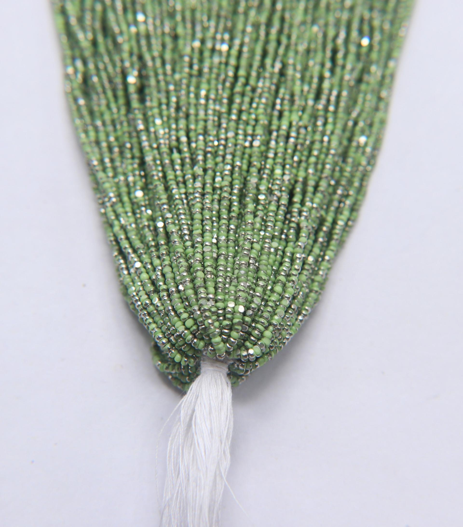 13/0 Hanks Charlotte Cut Beads Patina Opaque Light Green Silver 1/5/25/50/100 Hanks 1.6mm glass beads, jewelry supply, craft supply