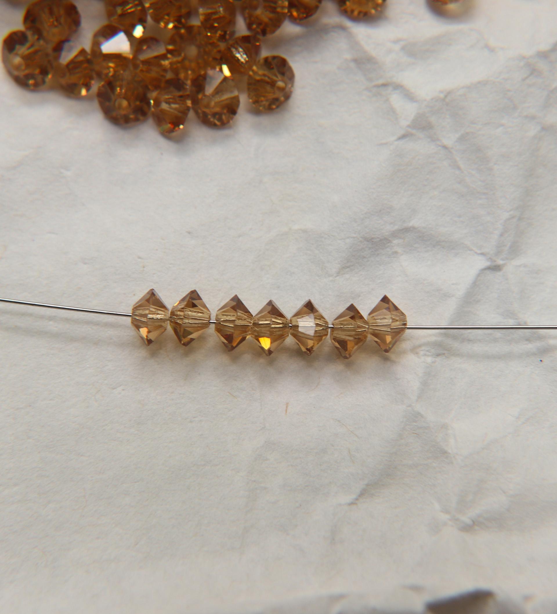 4x6mm Jet Preciosa Flat Bicone Spacer Beads Light Colorado Topaz 20 Gross (2880 Pieces) jewelry making, VINTAGE, wedding decorations