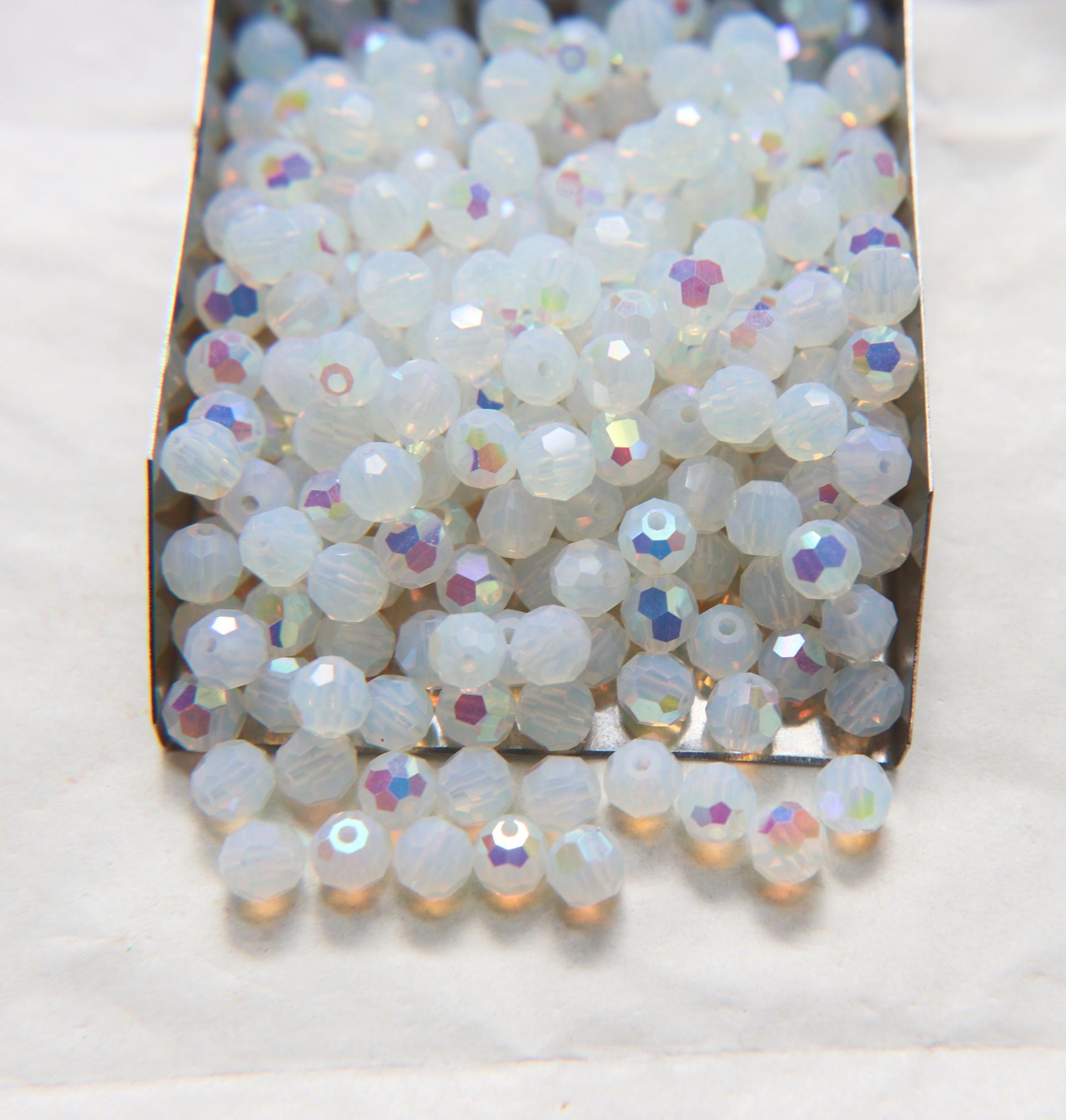 5mm Precisoa White Opal Aurore Boreale Faceted Round Beads 6/12/36/172/44/288/720 Pieces
