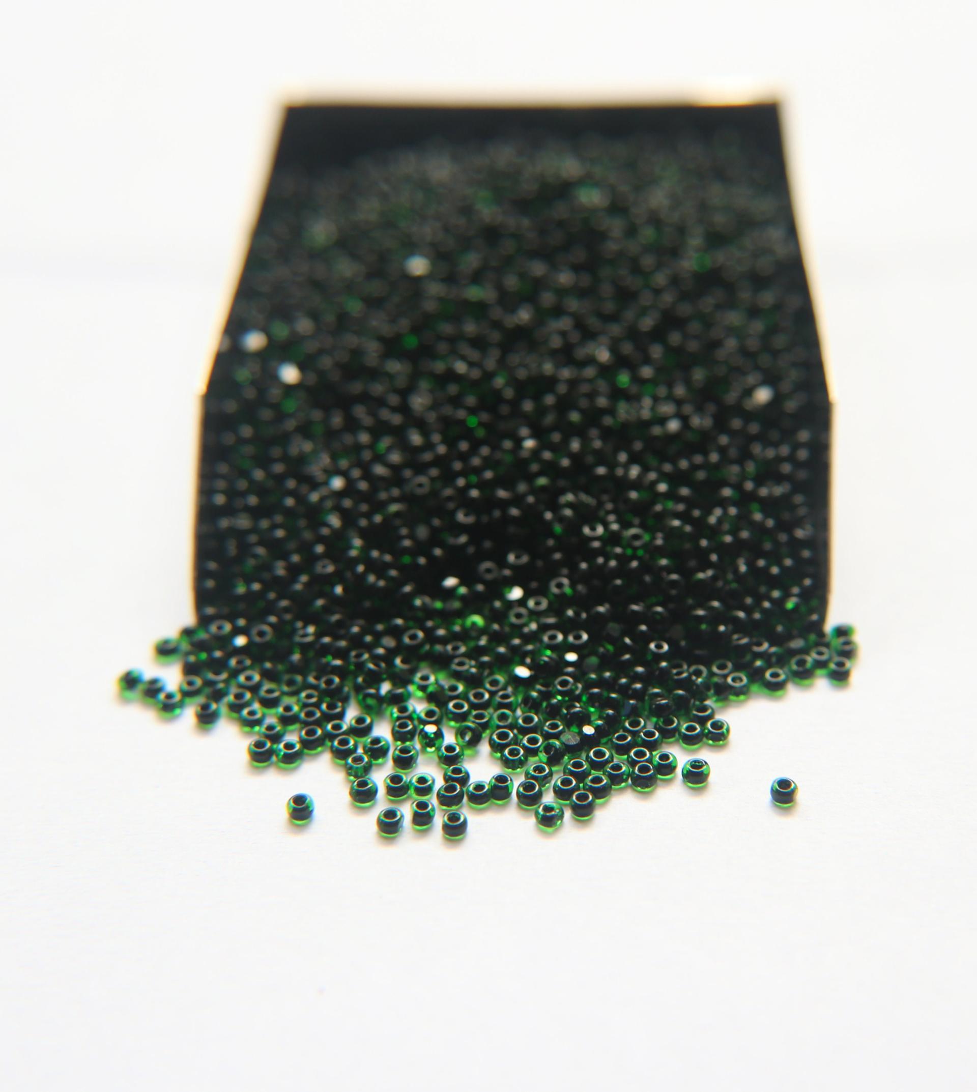 11/0 True cuts Charlotte Beads Green Jet Lined 10/20/50/250/500 Grams PREMIUM SEED BEADS, Native Supply