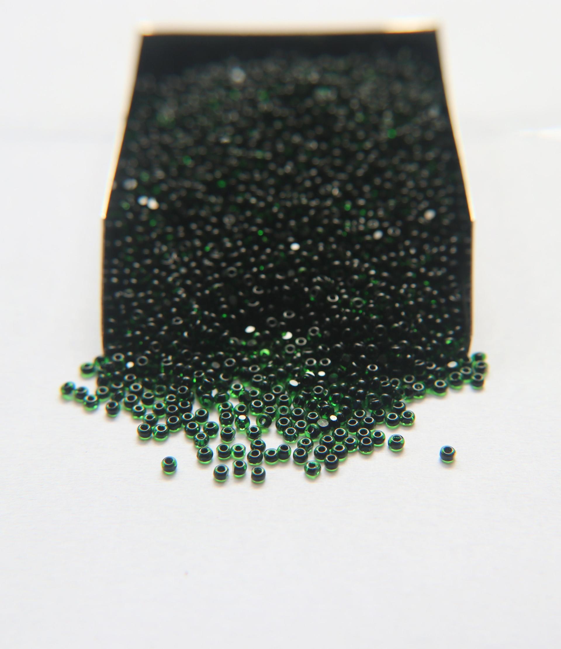 11/0 True cuts Charlotte Beads Green Jet Lined 10/20/50/250/500 Grams PREMIUM SEED BEADS, Native Supply