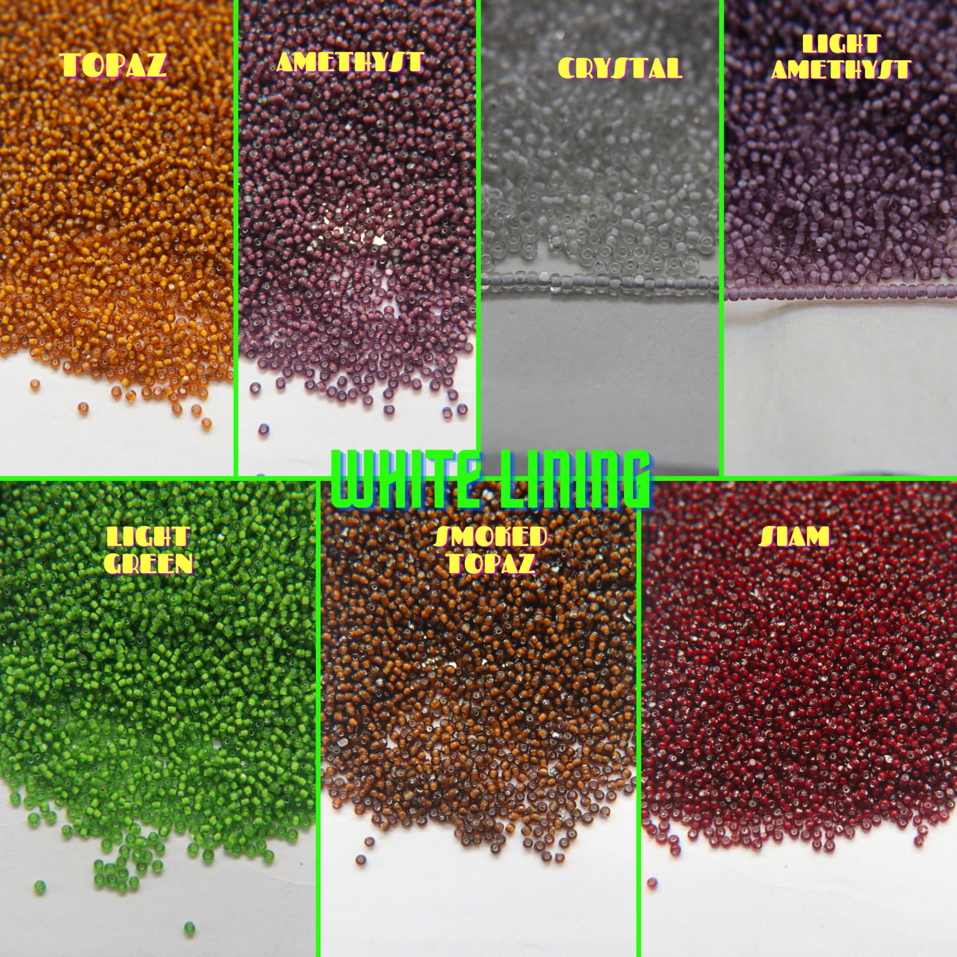 13/0 Charlotte Cut Beads in White Linings (17 Colors) 5/10/20/50/250/500 Grams PREMIUM SEED BEADS, native supplies, heart beads, love beads