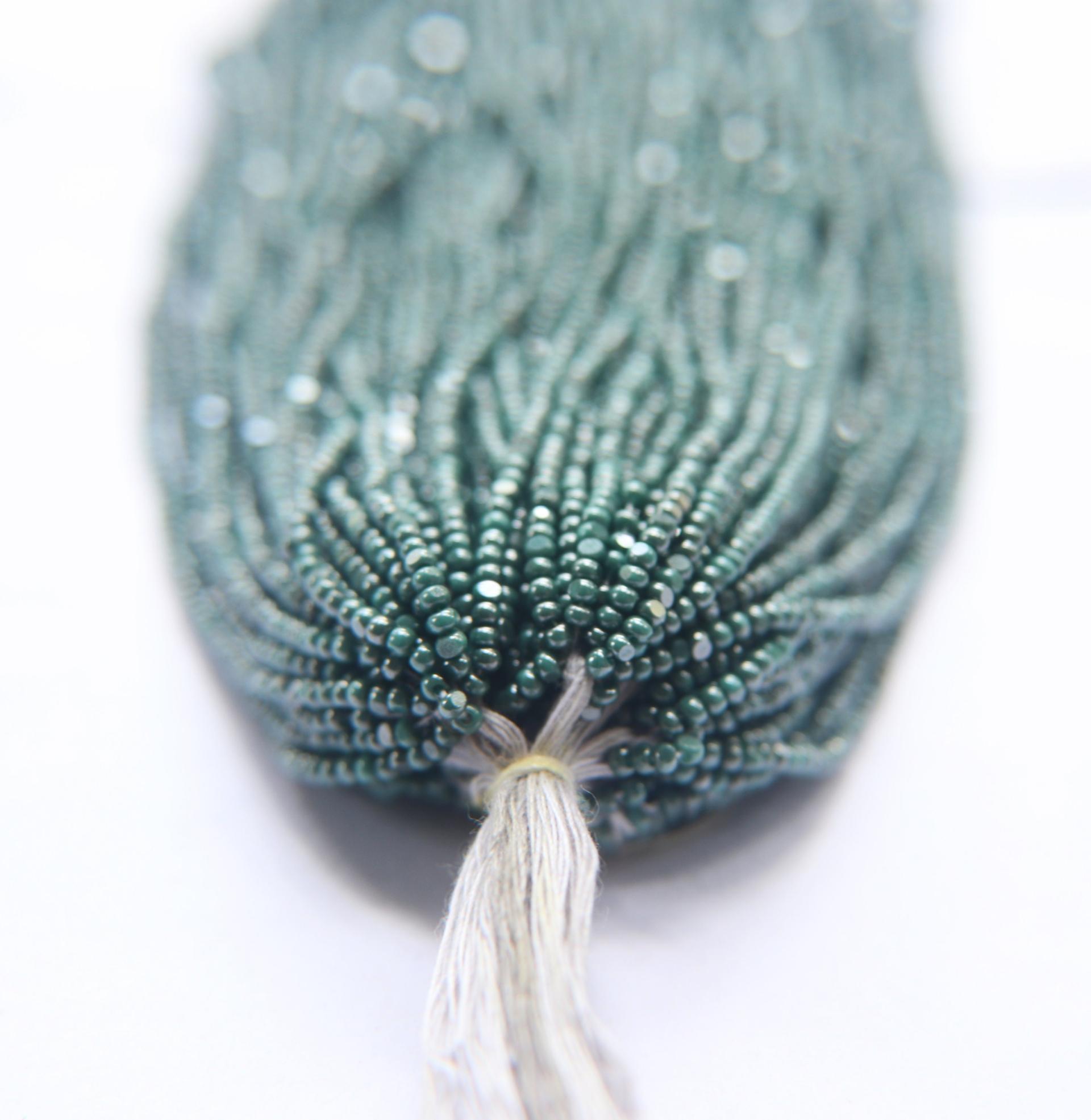 11/0 Hanks Charlotte Cut Beads Ionized Opaque Aqua Green 1/5/25/50/100 Hanks PREMIUM SEED BEADS, Native Supplies