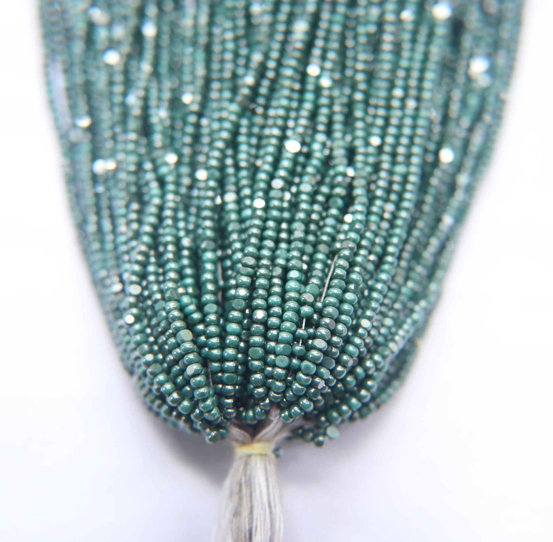 11/0 Hanks Charlotte Cut Beads Ionized Opaque Aqua Green 1/5/25/50/100 Hanks PREMIUM SEED BEADS, Native Supplies