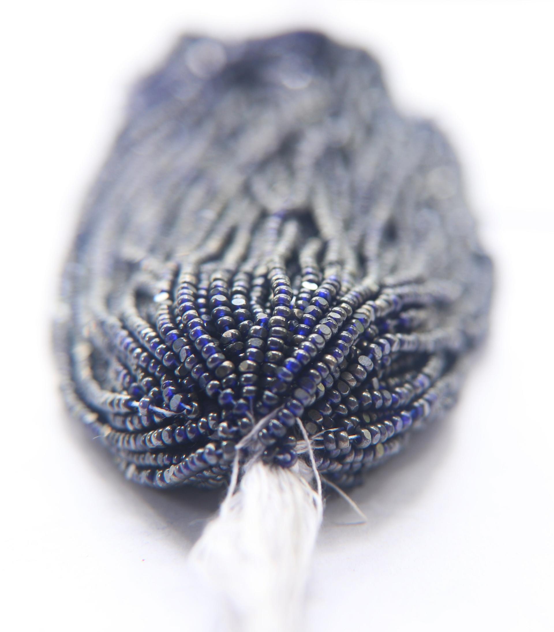 11/0 Hanks Charlotte Cut Beads Ionized Transparent Royal Blue 1/5/25/50/100 Hanks PREMIUM SEED BEADS, Native Supplies