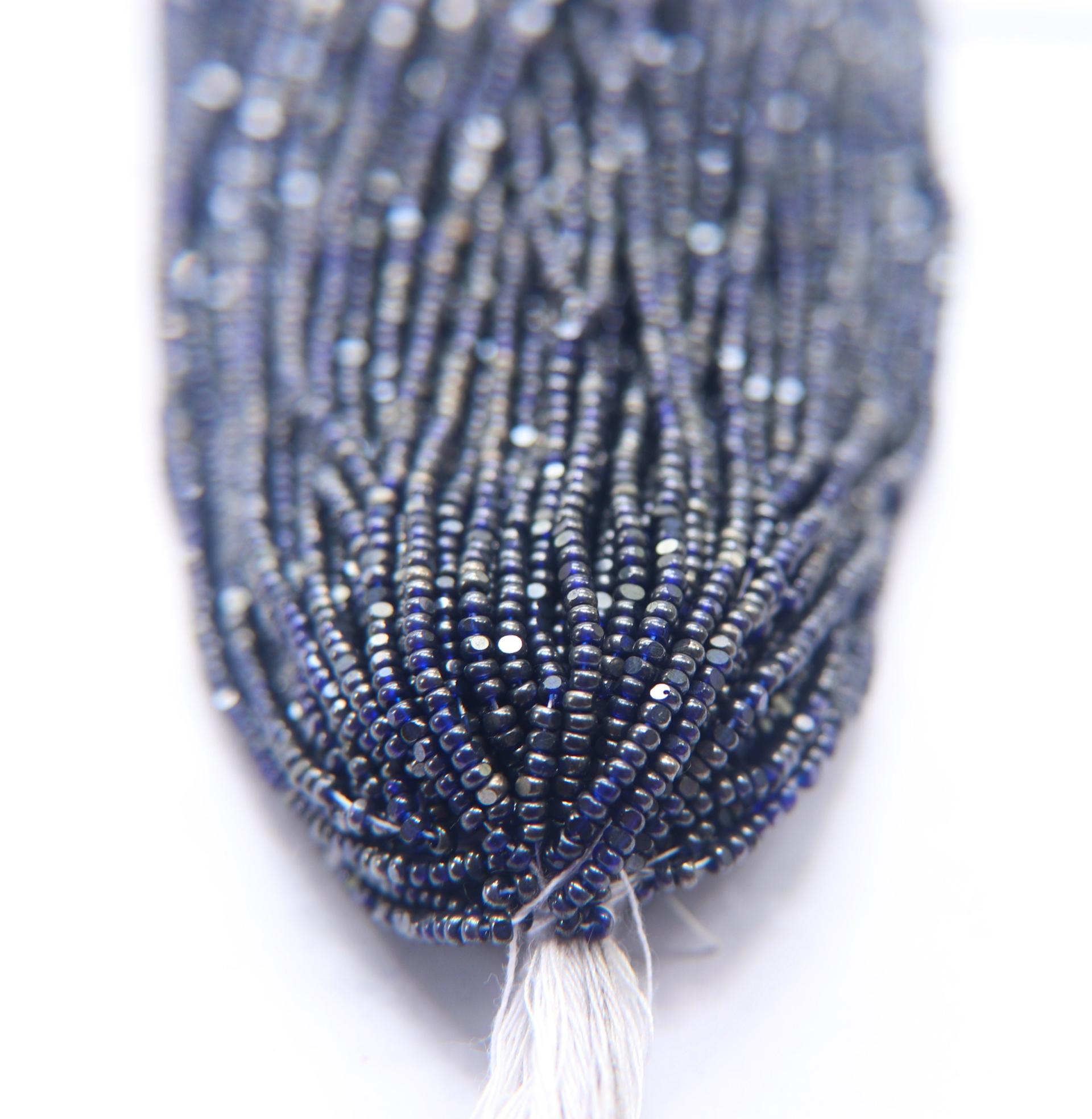 11/0 Hanks Charlotte Cut Beads Ionized Transparent Royal Blue 1/5/25/50/100 Hanks PREMIUM SEED BEADS, Native Supplies