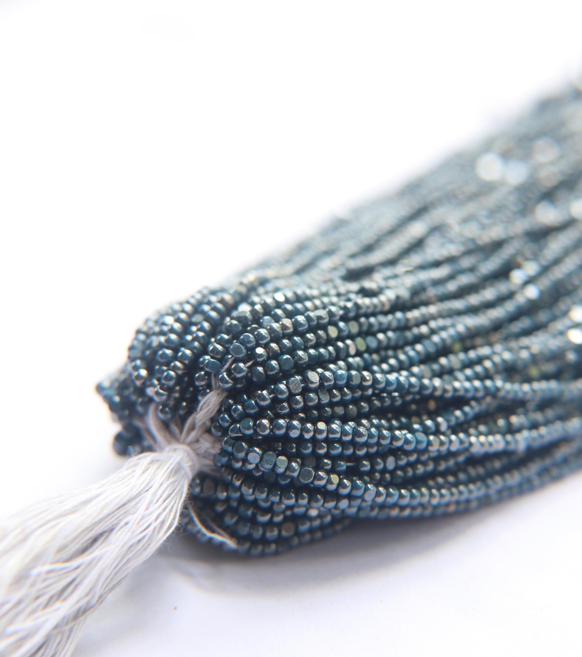 11/0 Hanks Charlotte Cut Beads Ionized Opaque Slate Blue 1/5/25/50/100 Hanks PREMIUM SEED BEADS, Native Supplies