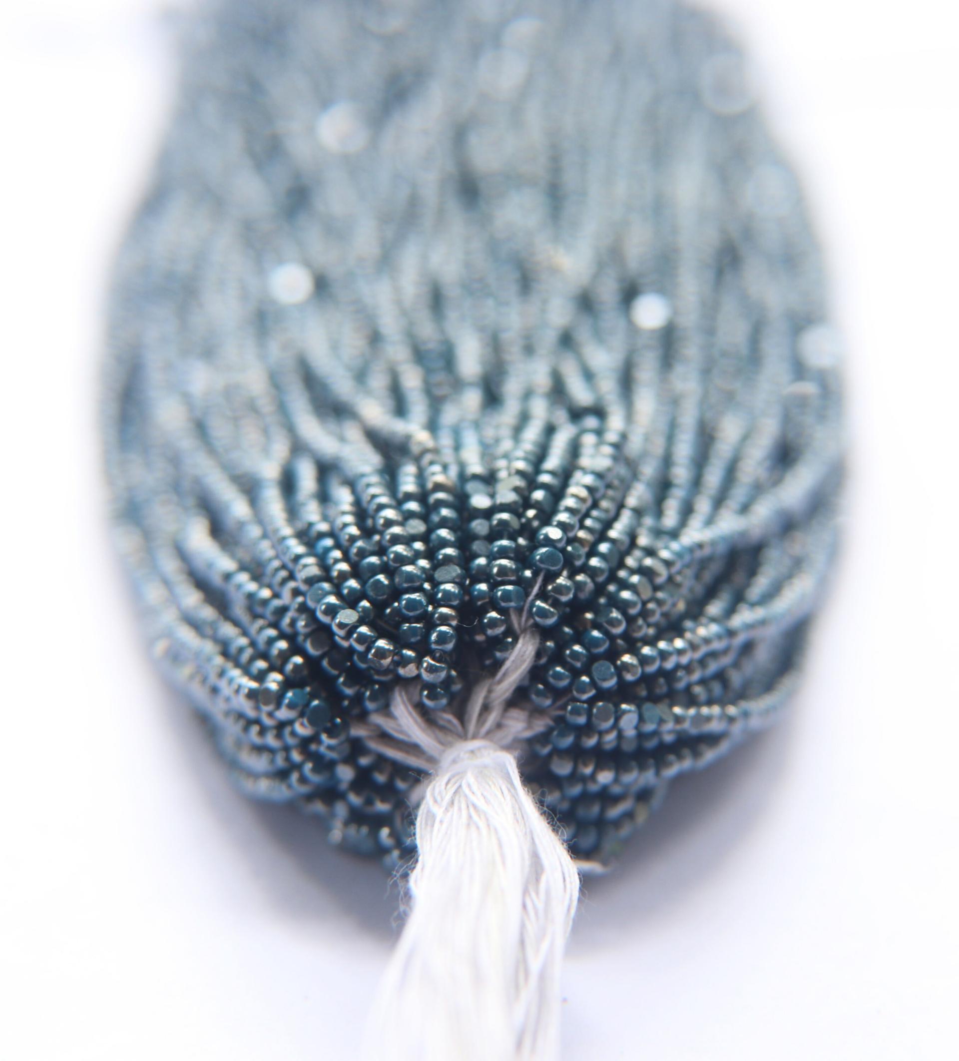 11/0 Hanks Charlotte Cut Beads Ionized Opaque Slate Blue 1/5/25/50/100 Hanks PREMIUM SEED BEADS, Native Supplies