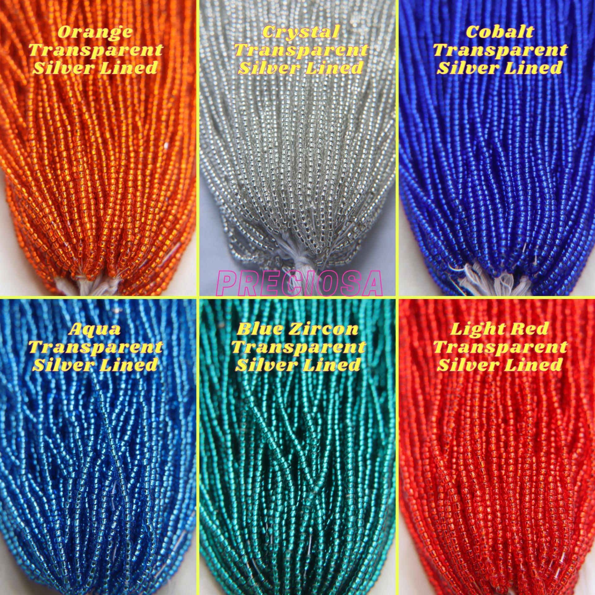 11/0 Czech Seed Bead Silverlined (6 Colors) 1/5/25 Full hanks Preciosa Ornella loose beads, mix beads, embroidery materials, craft supplies