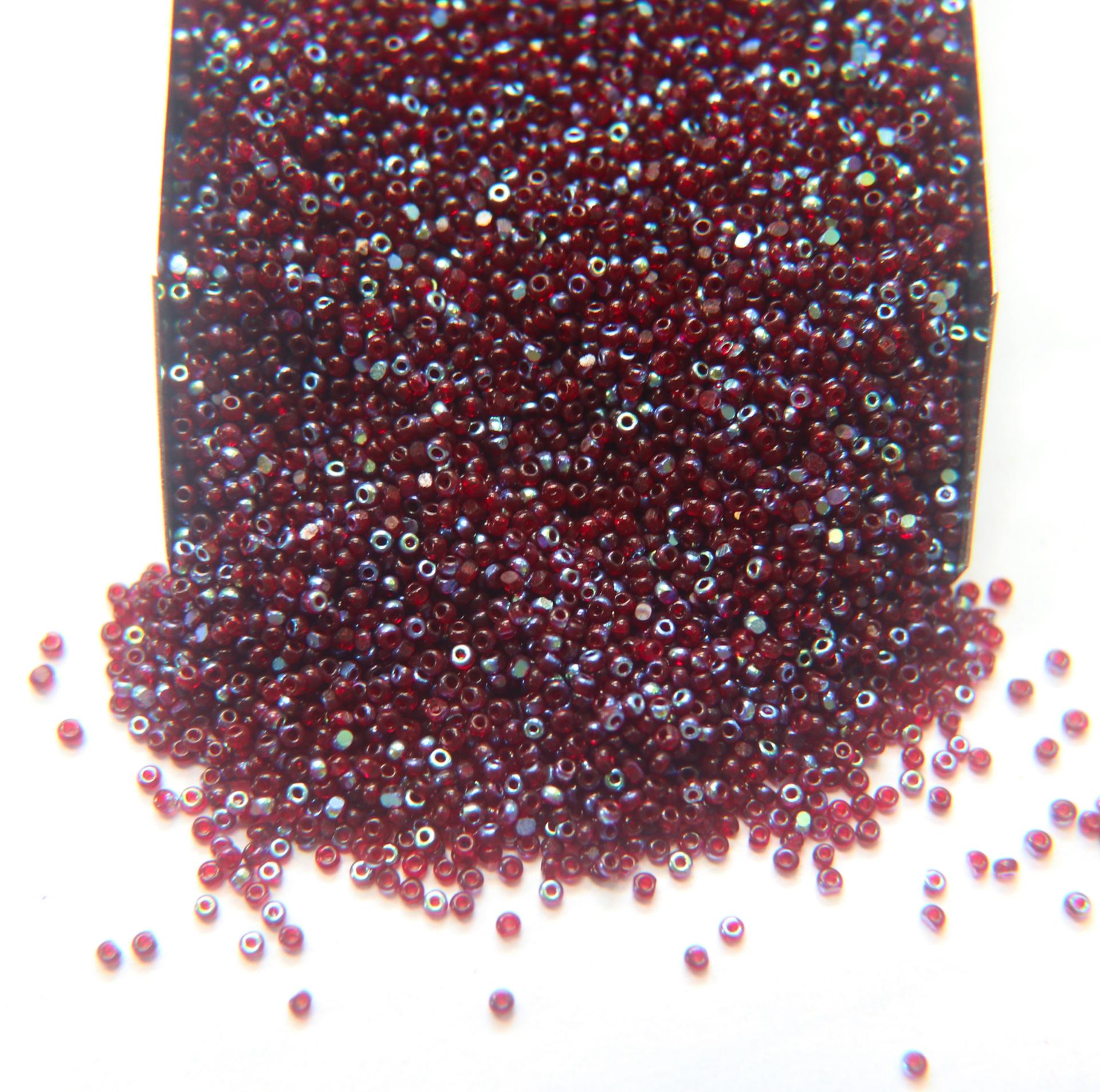 13/0 Charlotte Cut Beads Patina Transparent Garnet Aurore Boreale 5/10/20/50/250/500 Grams PREMIUM MATERIALS