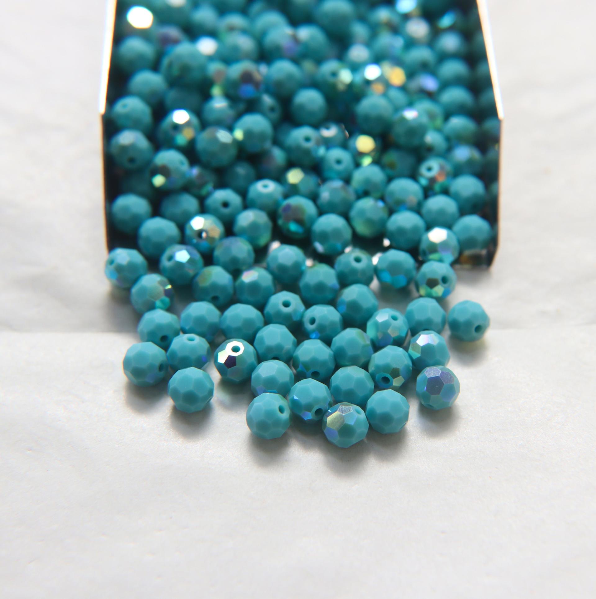 5mm Precisoa Turquoise Aurore Boreale Faceted Round Beads 6/12/36/172/44/288/720 Pieces