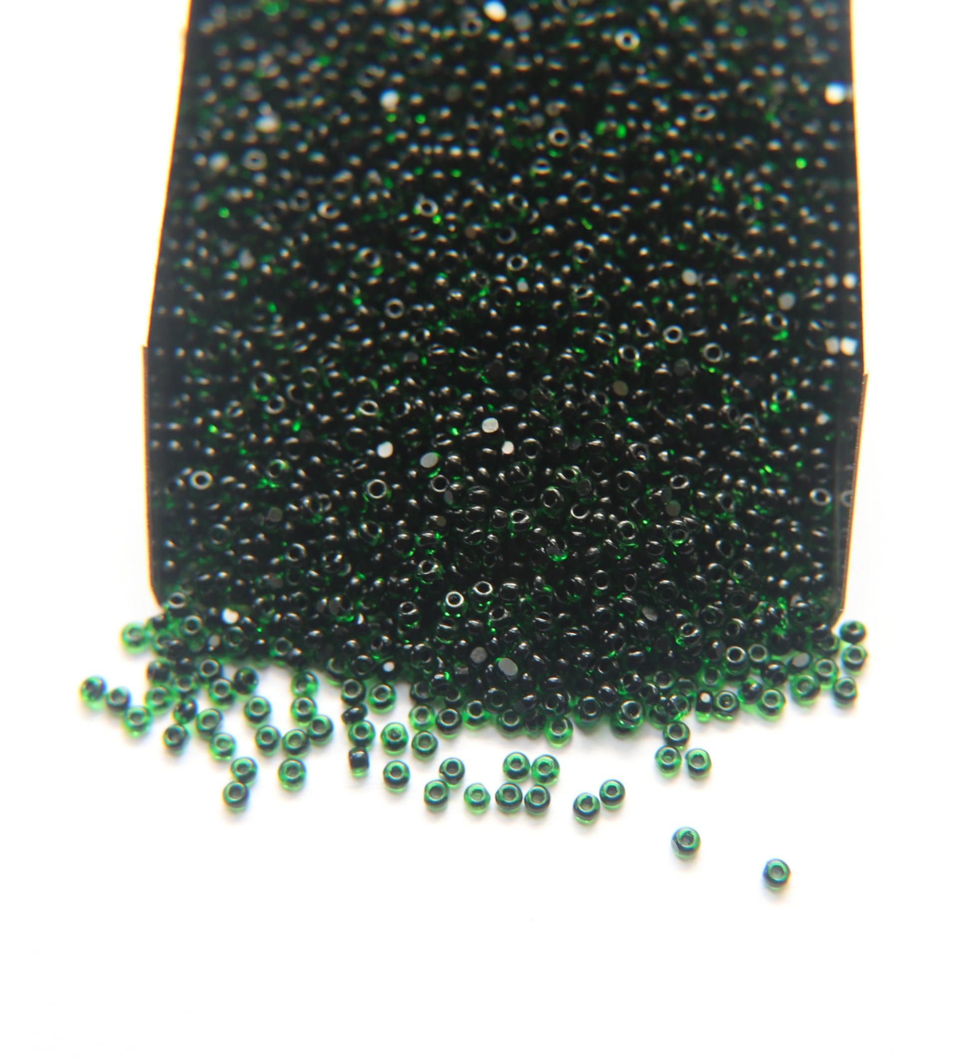 11/0 True cuts Charlotte Beads Green Jet Lined 10/20/50/250/500 Grams PREMIUM SEED BEADS, Native Supply