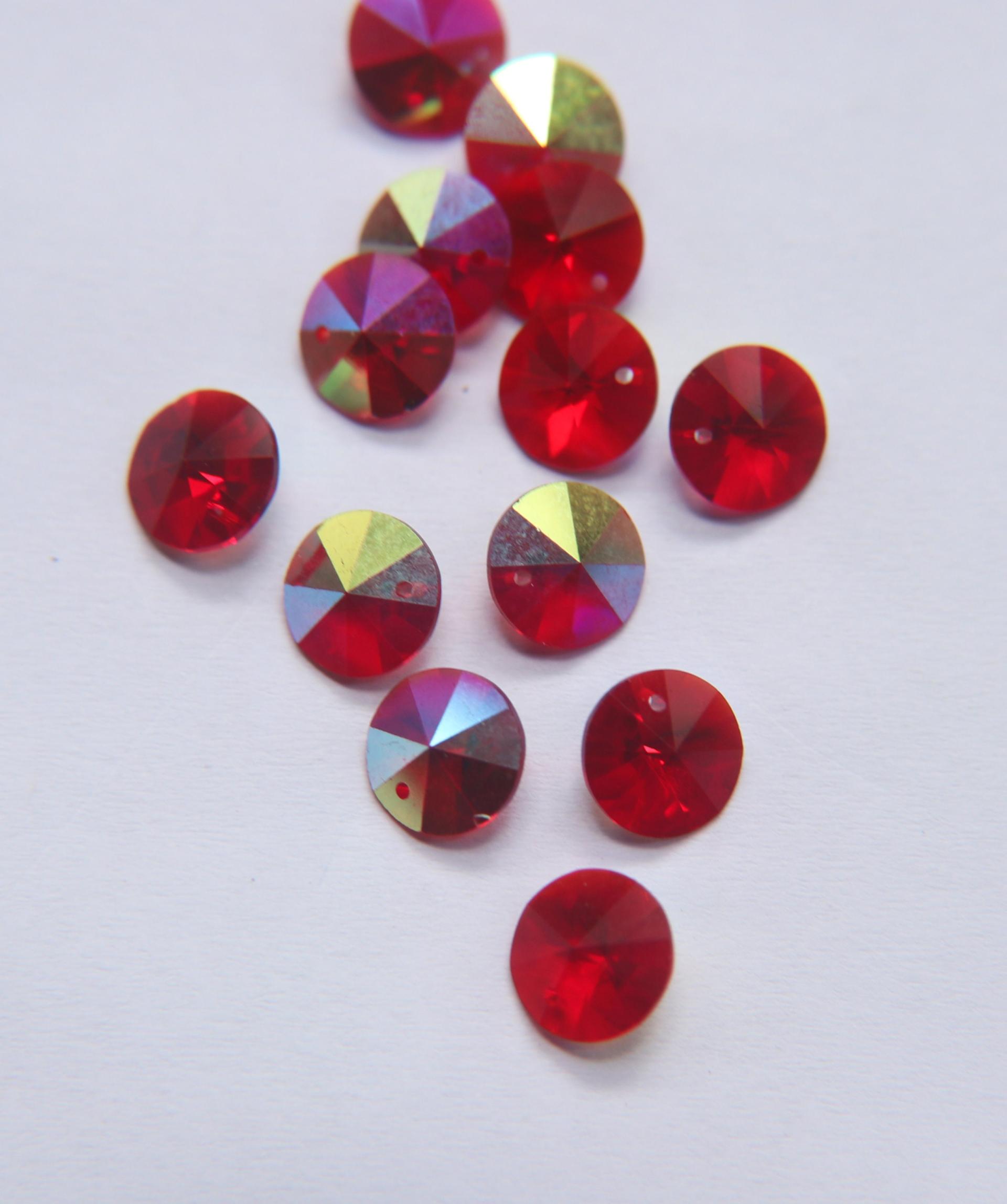 10mm SWAROVSKI 6428 Rivoli Crystal Pendant Beads in (8 Colors) 2/4/24/72/144 Pieces