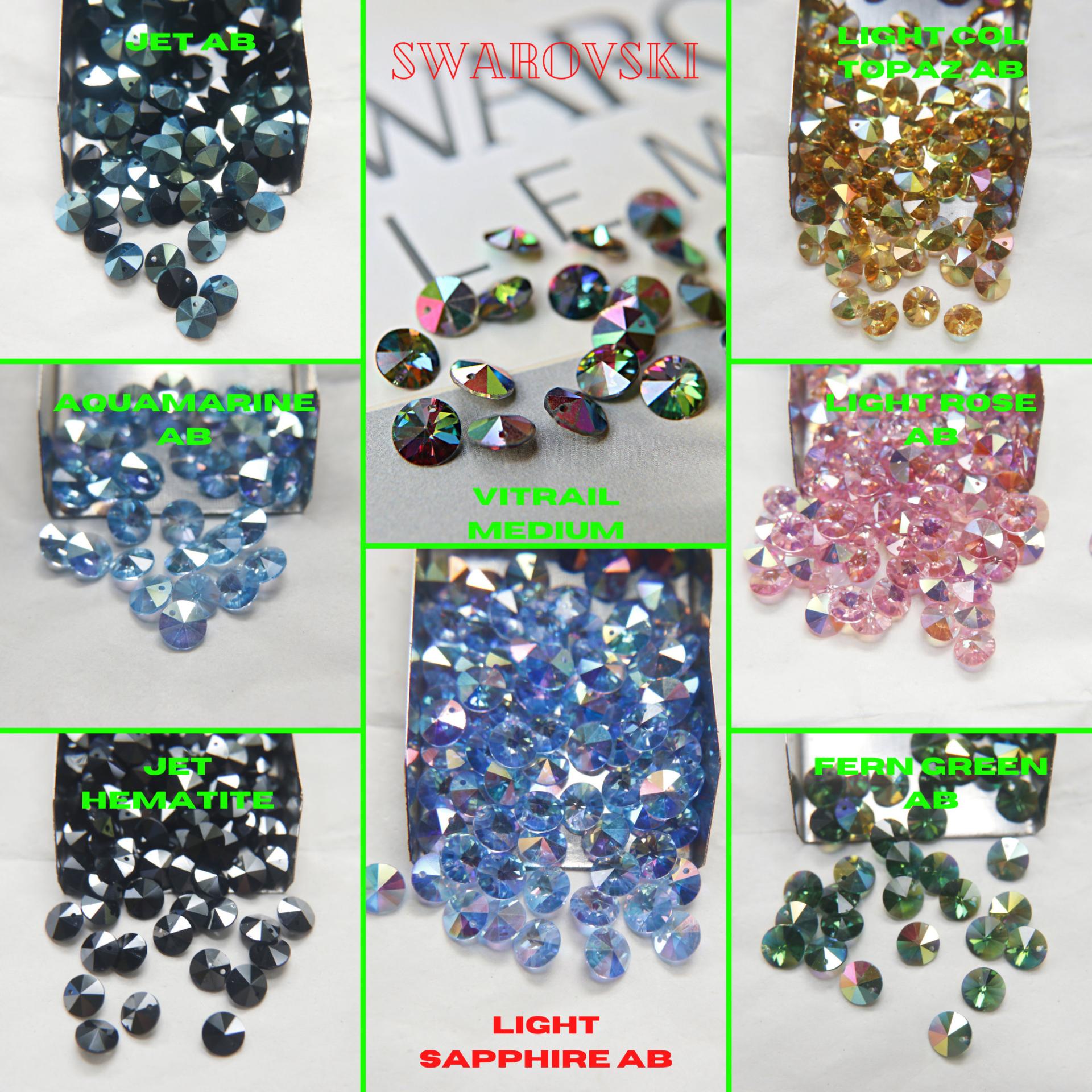 8mm SWAROVSKI 6200 Rivoli Crystal Pendant Beads (17 Colors) 2/4/24/72/144 Pieces PREMIUM Materials