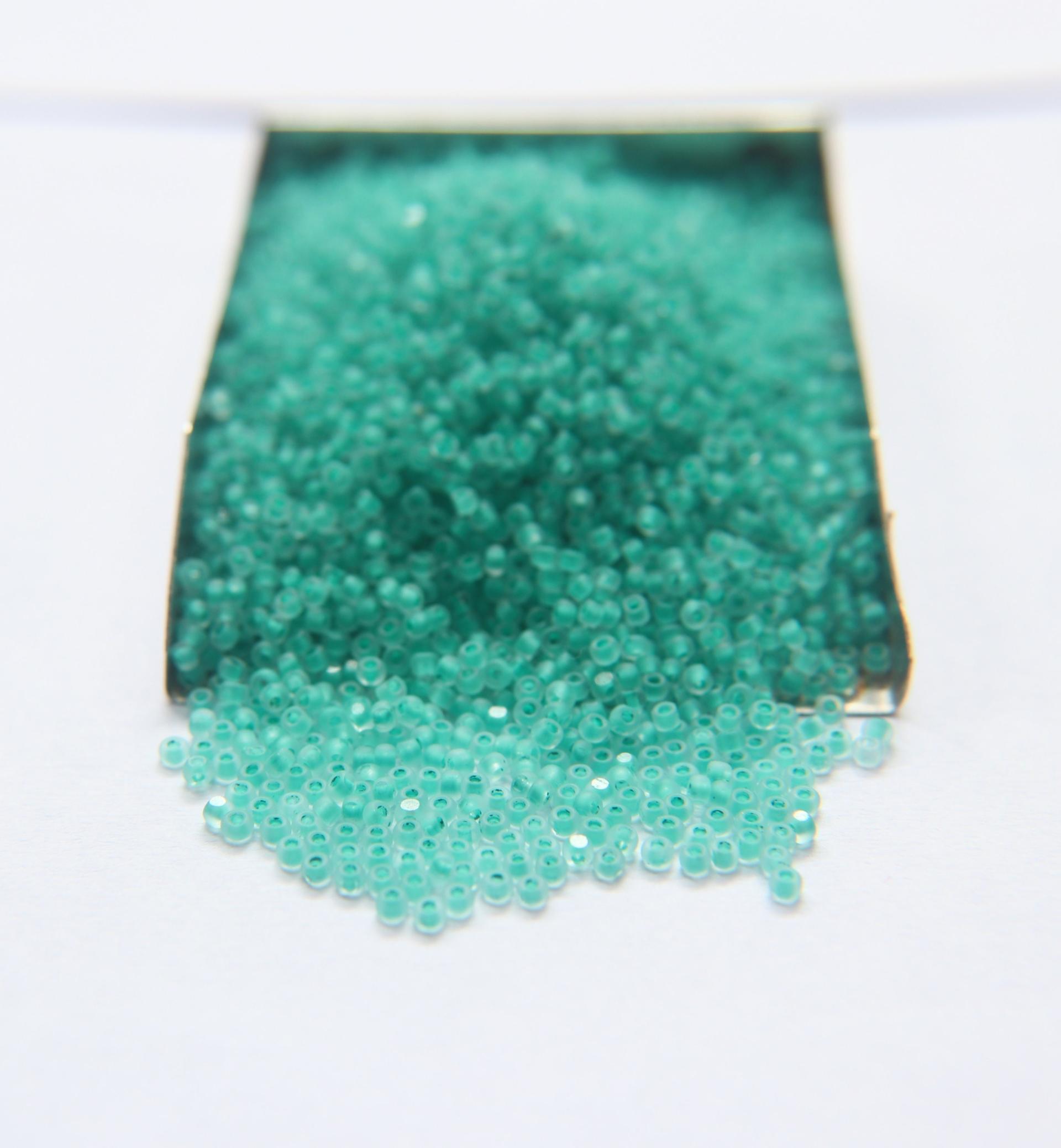 11/0 Charlotte Cut Beads Crystal Matt Mint Lined 10/20/50/250/500 Grams embroidery materials, jewelry making, native vintage beads