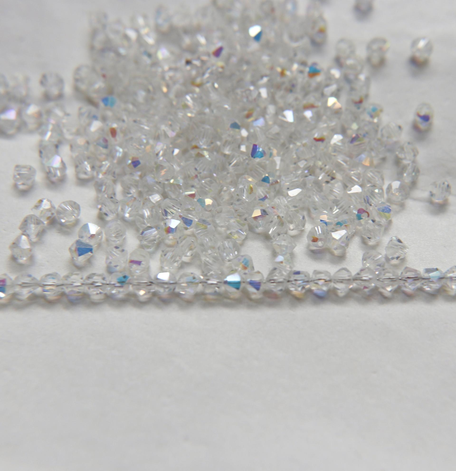 4mm Crystal Side hole Aurore Boreale Swarovski Bicone Cuts beads AB 36/72/144/432/720 Pieces embellishment couture