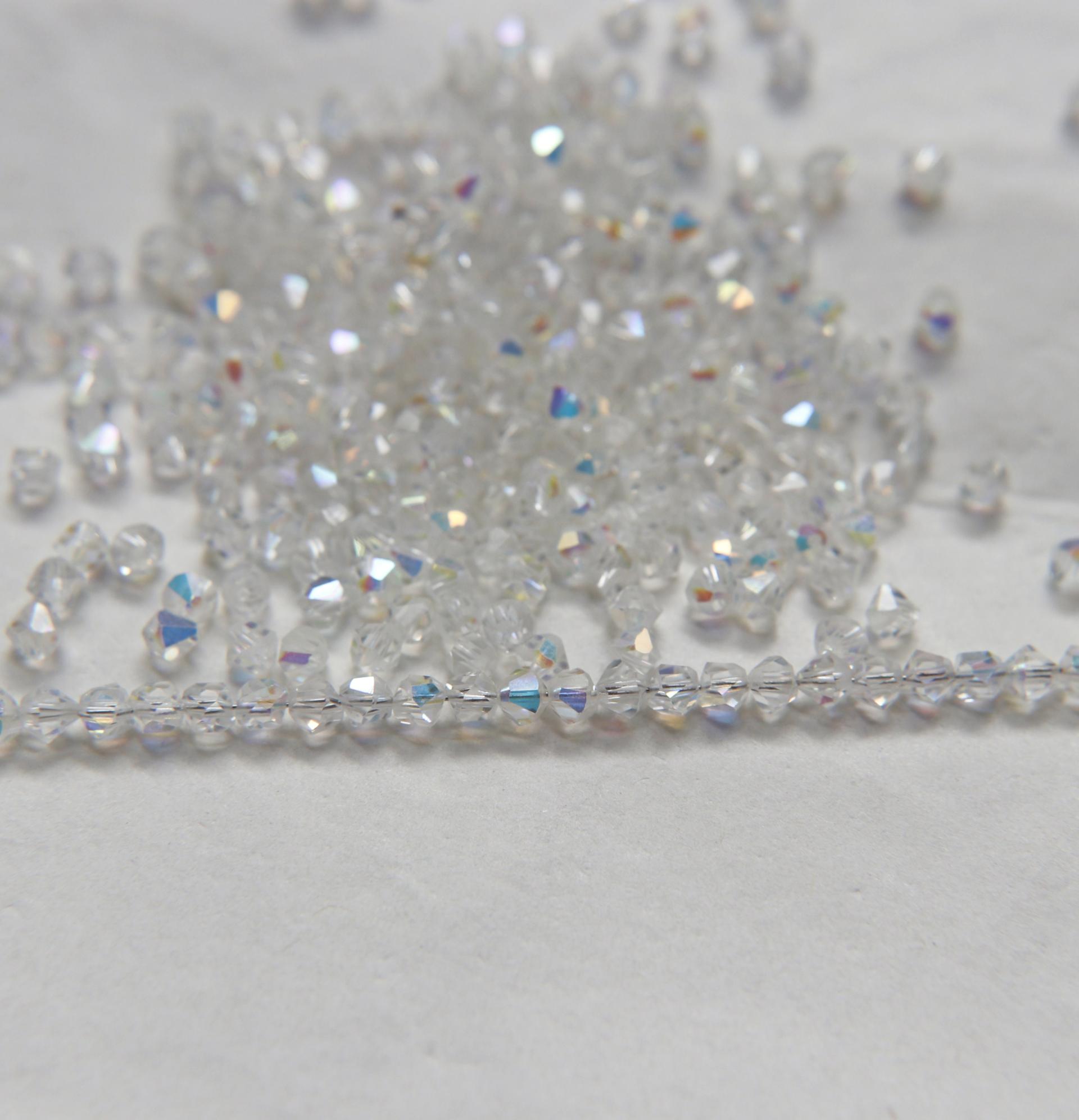 4mm Crystal Side hole Aurore Boreale Swarovski Bicone Cuts beads AB 36/72/144/432/720 Pieces embellishment couture