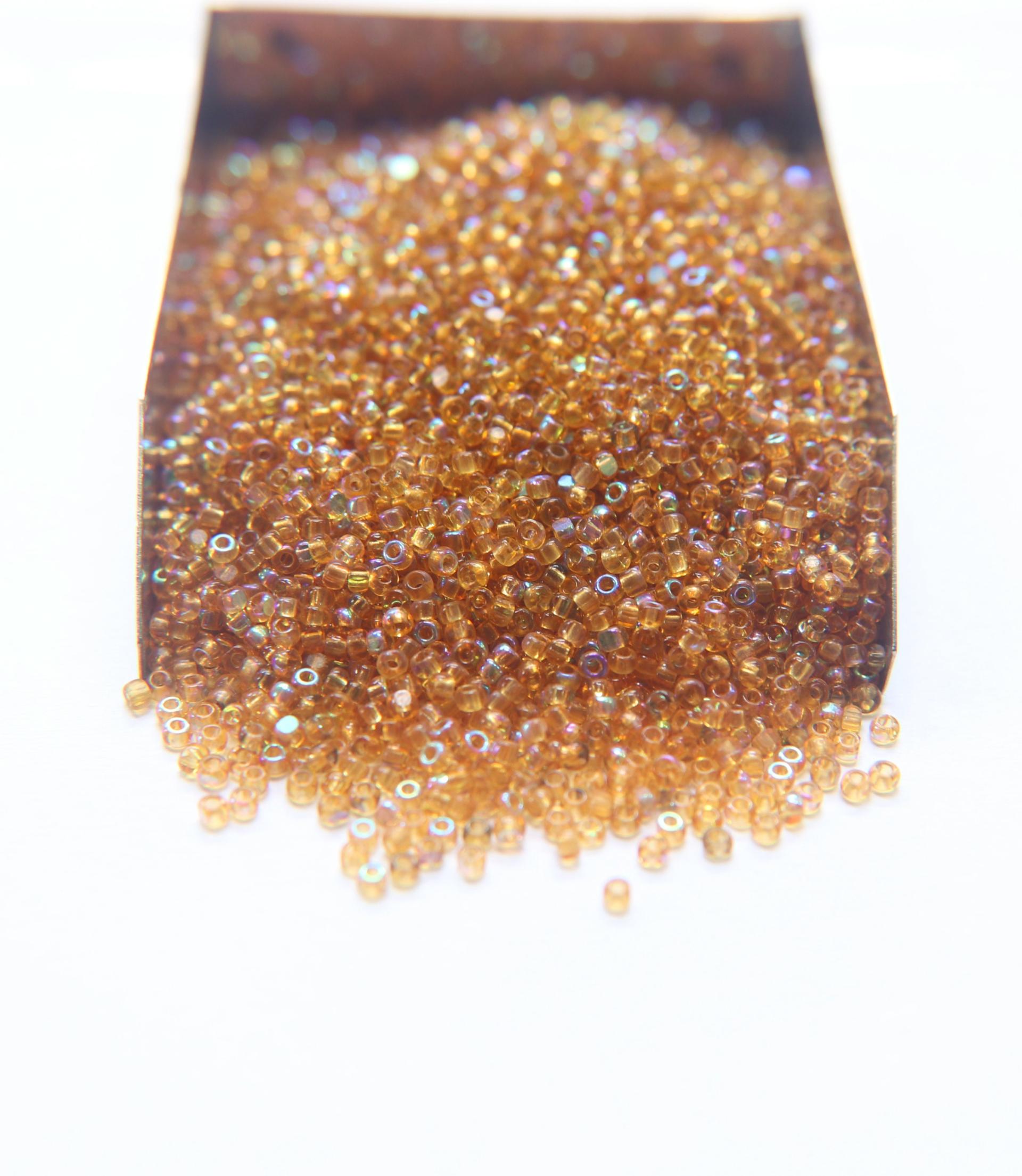 11/0 Charlotte Cut Beads Patina Light Topaz Transparent Aurore Boreale 10/20/50/250/500 Grams PREMIUM MATERIALS