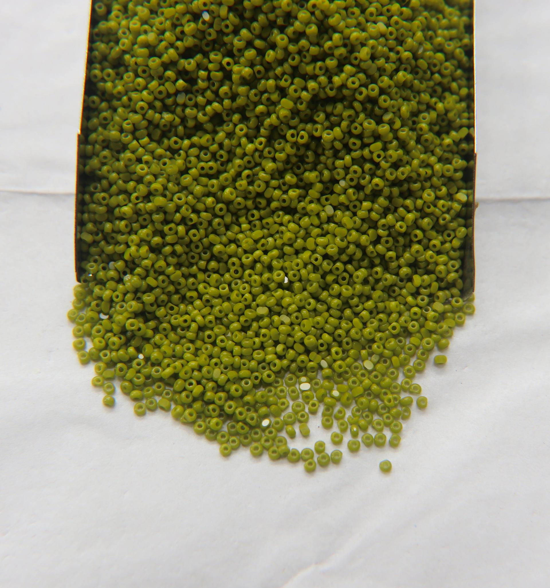 13/0 Charlotte Cut Beads 53430 Opaque Olivine 5/10/20/50/250/500 Grams craft supplies, jewelry making, embroidery materials, vintage beads