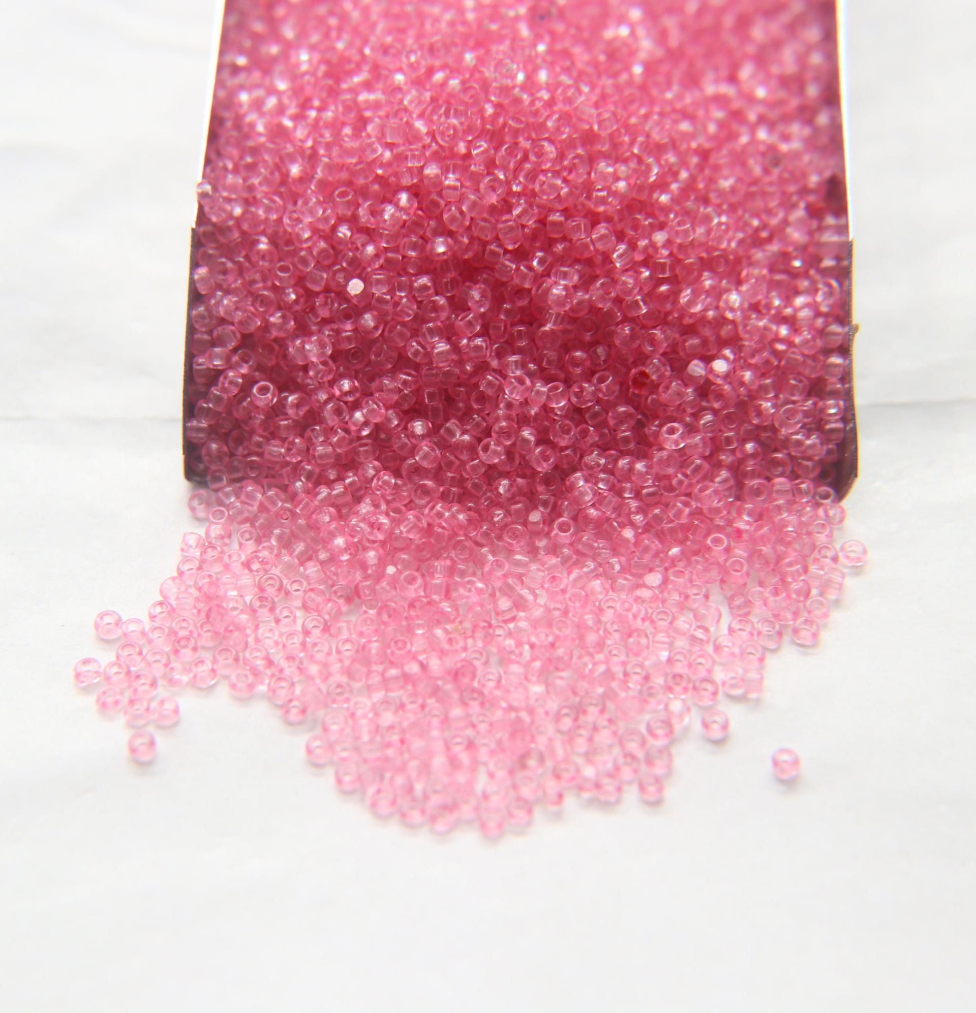 13/0 Charlotte true Cut Beads Light Rose Transparent (Dyed) 5/10/20/50/250/500 Grams PREMIUM SEED Beads
