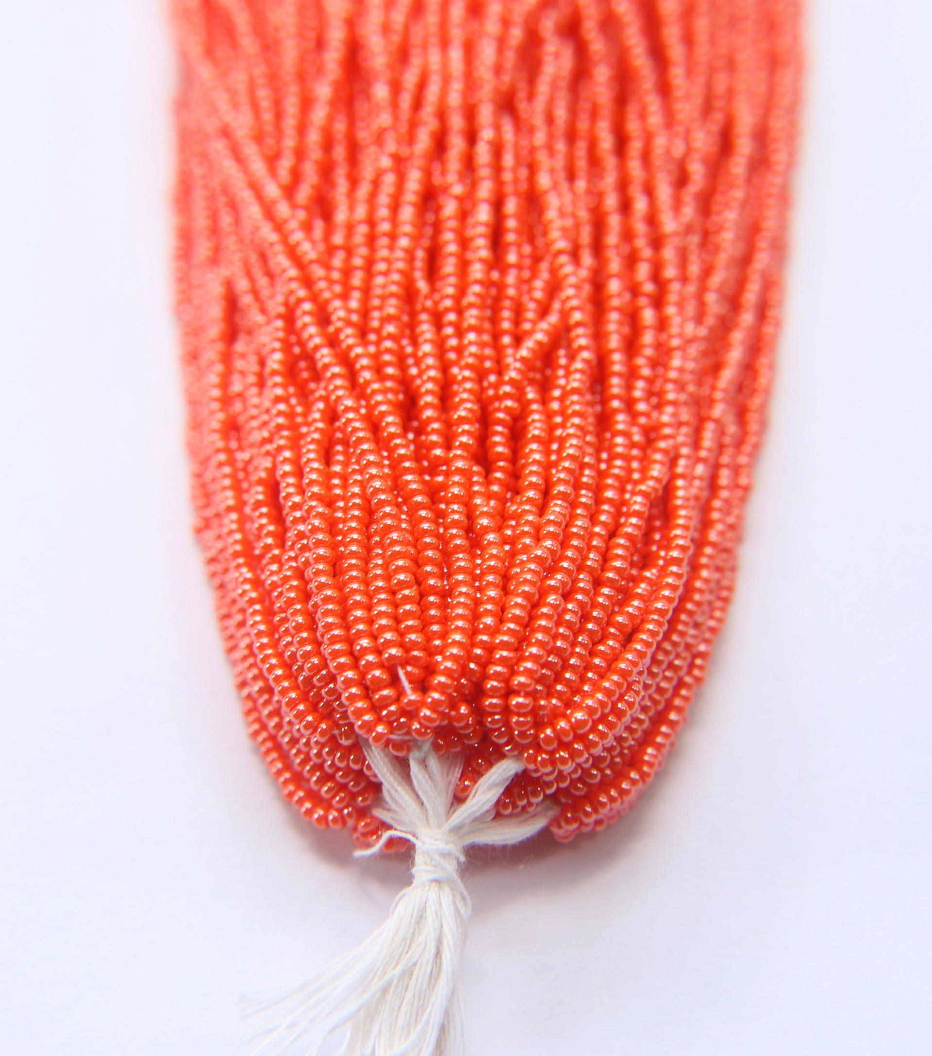 11/0 Czech Seed Bead Orange Opaque Luster 1/5/25/50/100 Full hanks Preciosa Ornella loose beads, mix beads, embroidery materials, NATIVE