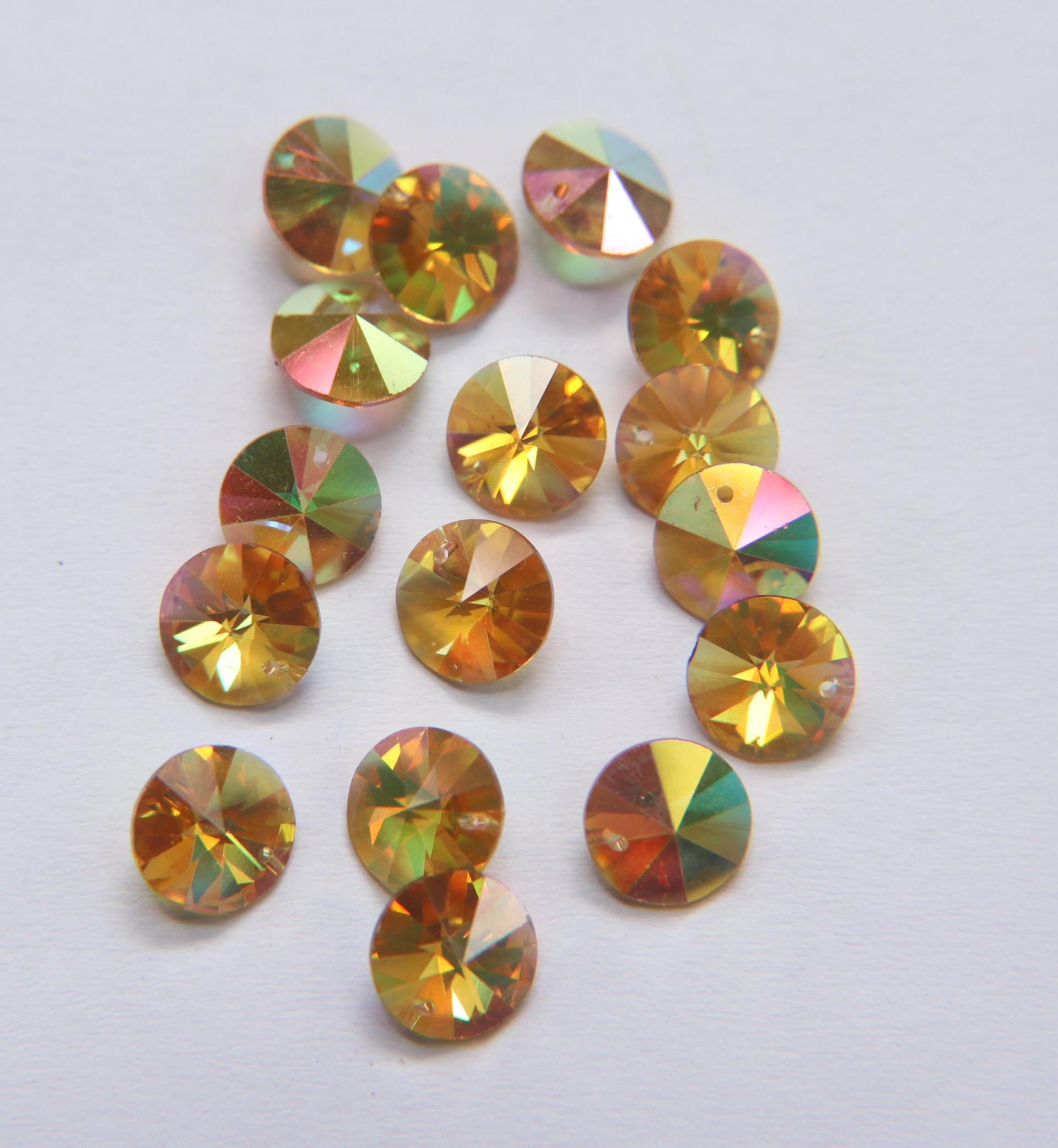 10mm SWAROVSKI 6428 Rivoli Crystal Pendant Beads in (8 Colors) 2/4/24/72/144 Pieces
