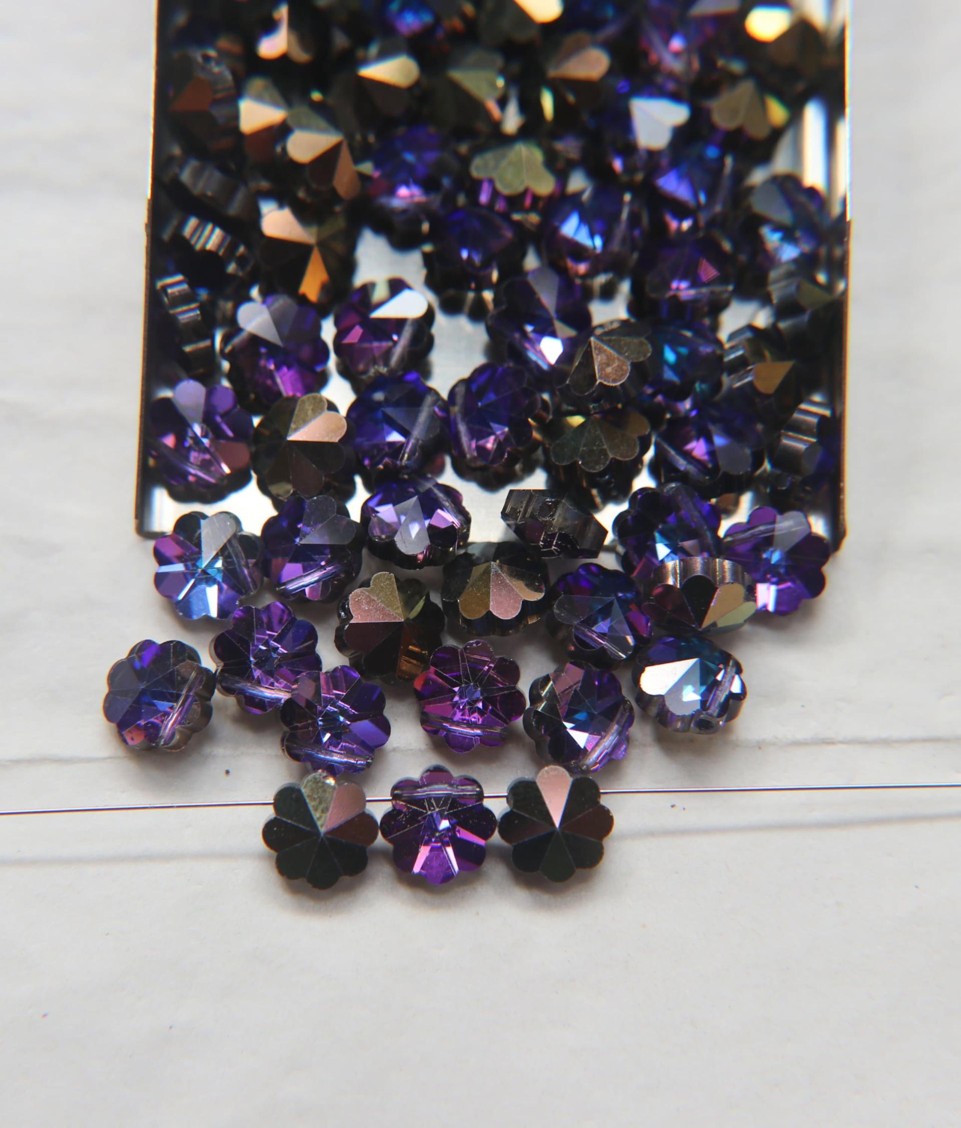 8mm SWAROVSKI 5110 - Daisy vintage Swarovski crystal bead in Vitrail Medium 2/4/24 Pieces PREMIUM MATERIALS