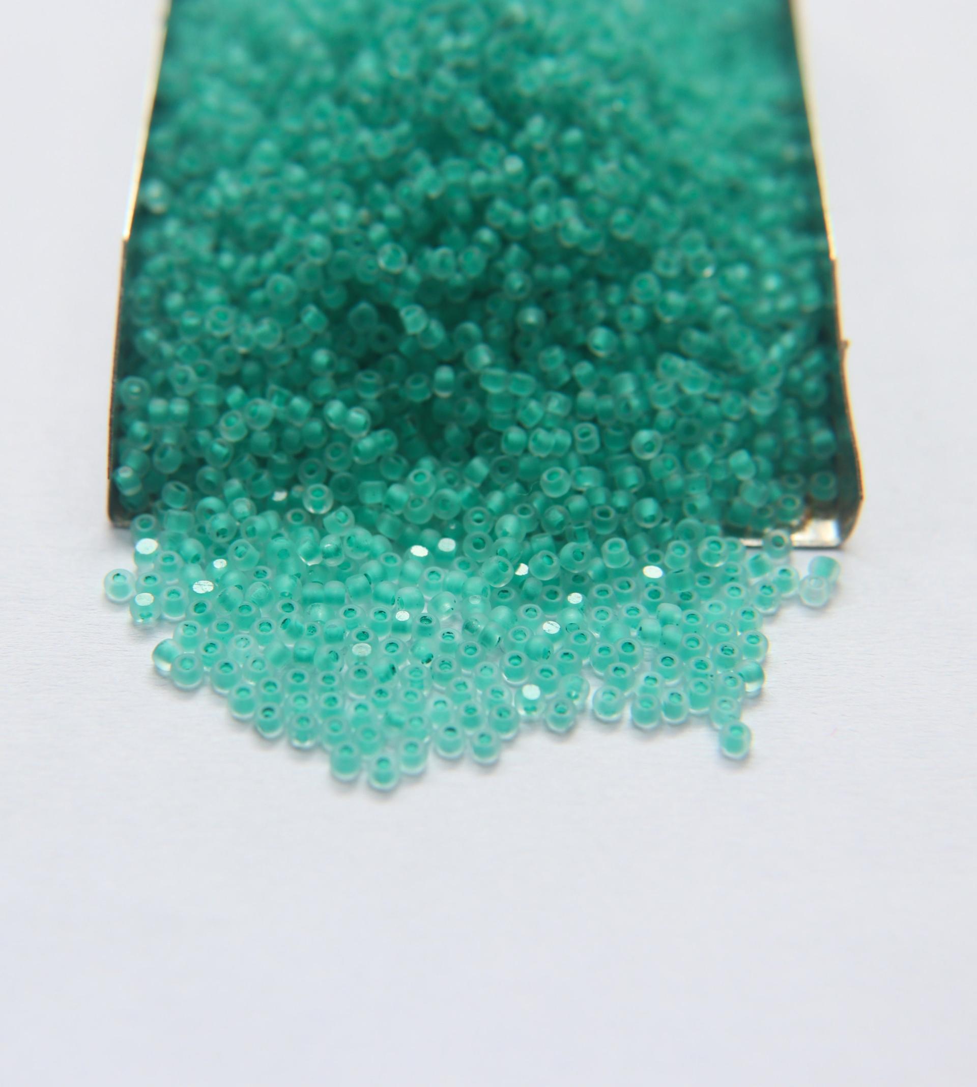 11/0 Charlotte Cut Beads Crystal Matt Mint Lined 10/20/50/250/500 Grams embroidery materials, jewelry making, native vintage beads