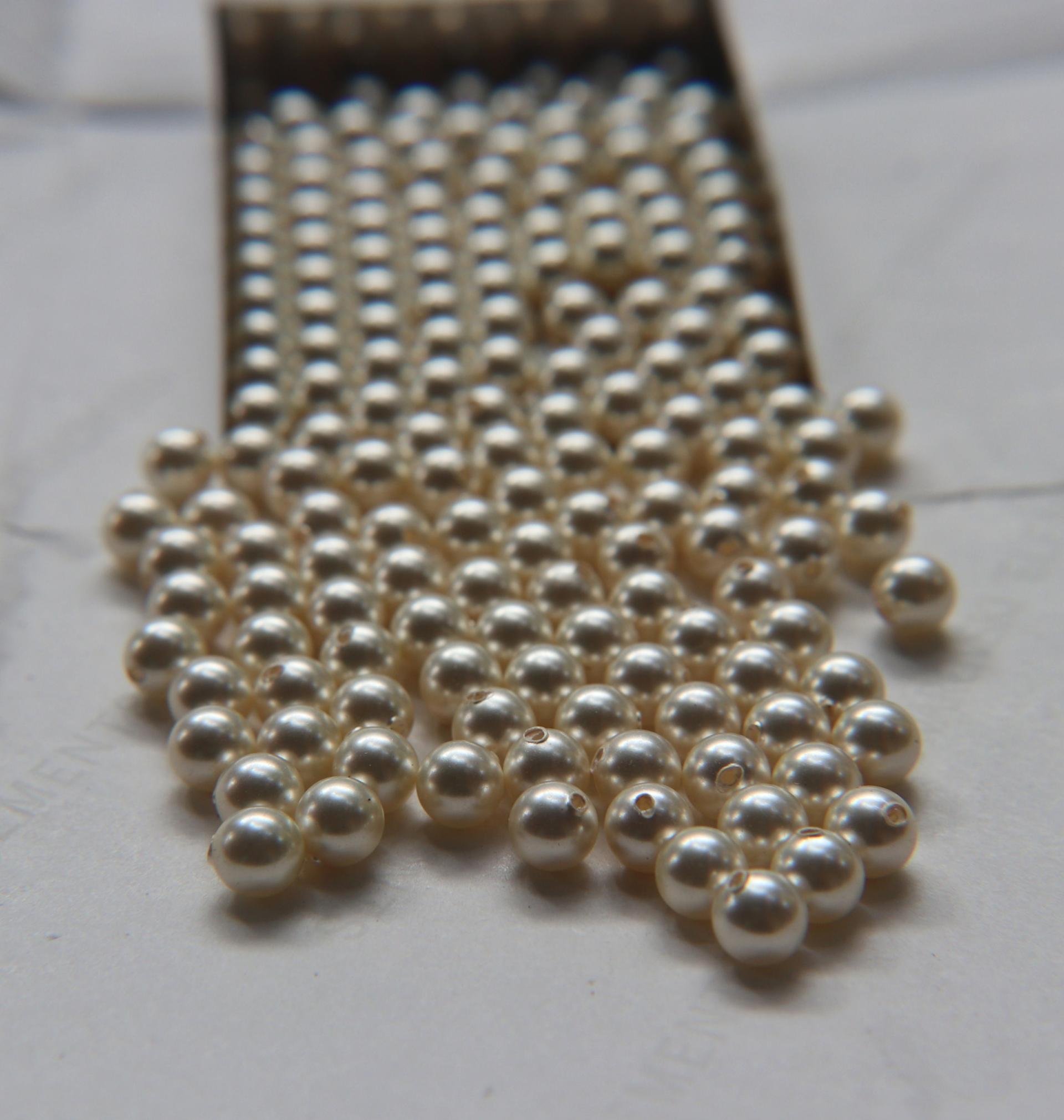 Swarovski® Vintage Crystal Cream Pearl 6mm Round (Half Drilled) 10/20/50/250/500 Pieces Jewelry making beads