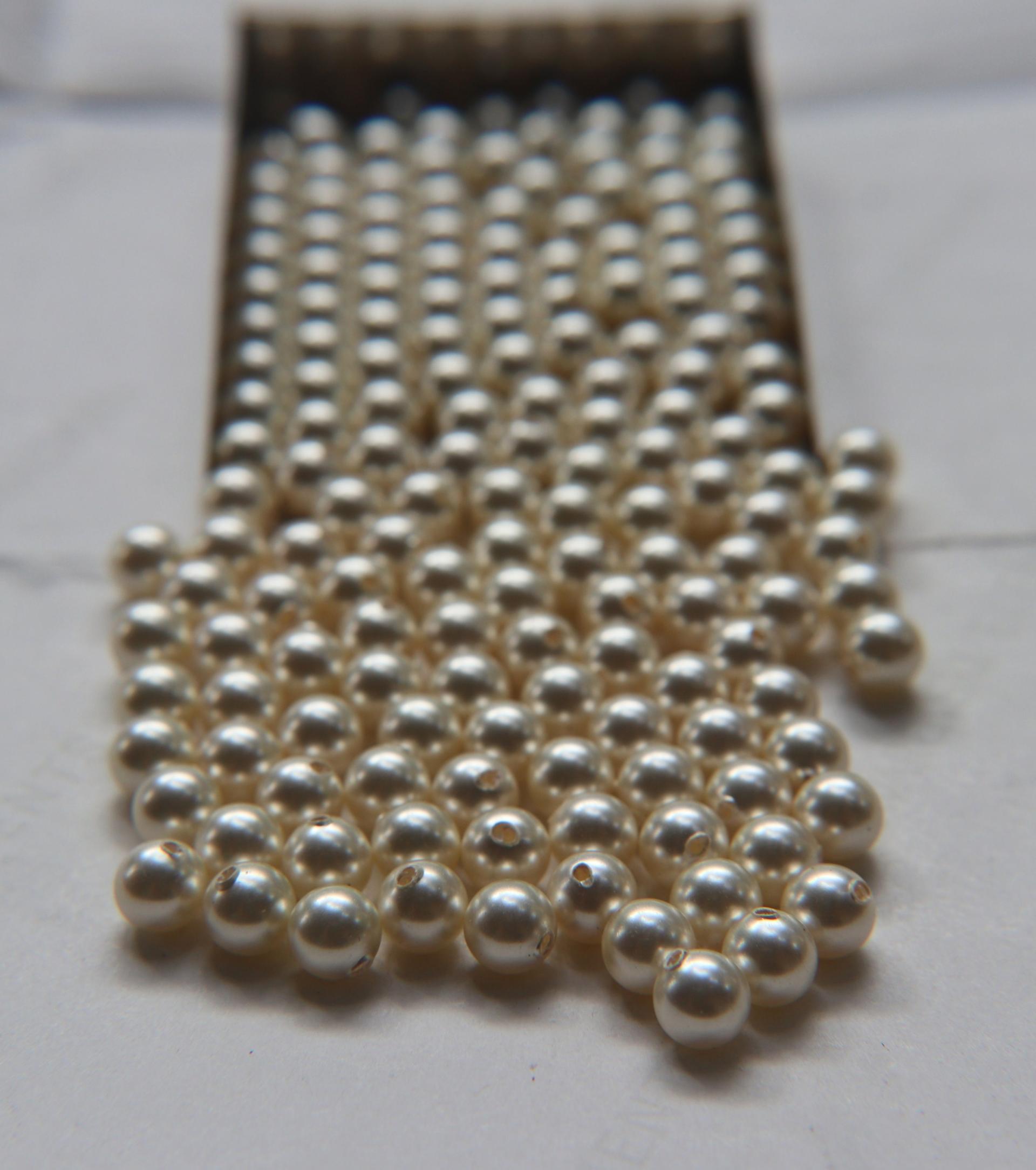 Swarovski® Vintage Crystal Cream Pearl 6mm Round (Half Drilled) 10/20/50/250/500 Pieces Jewelry making beads