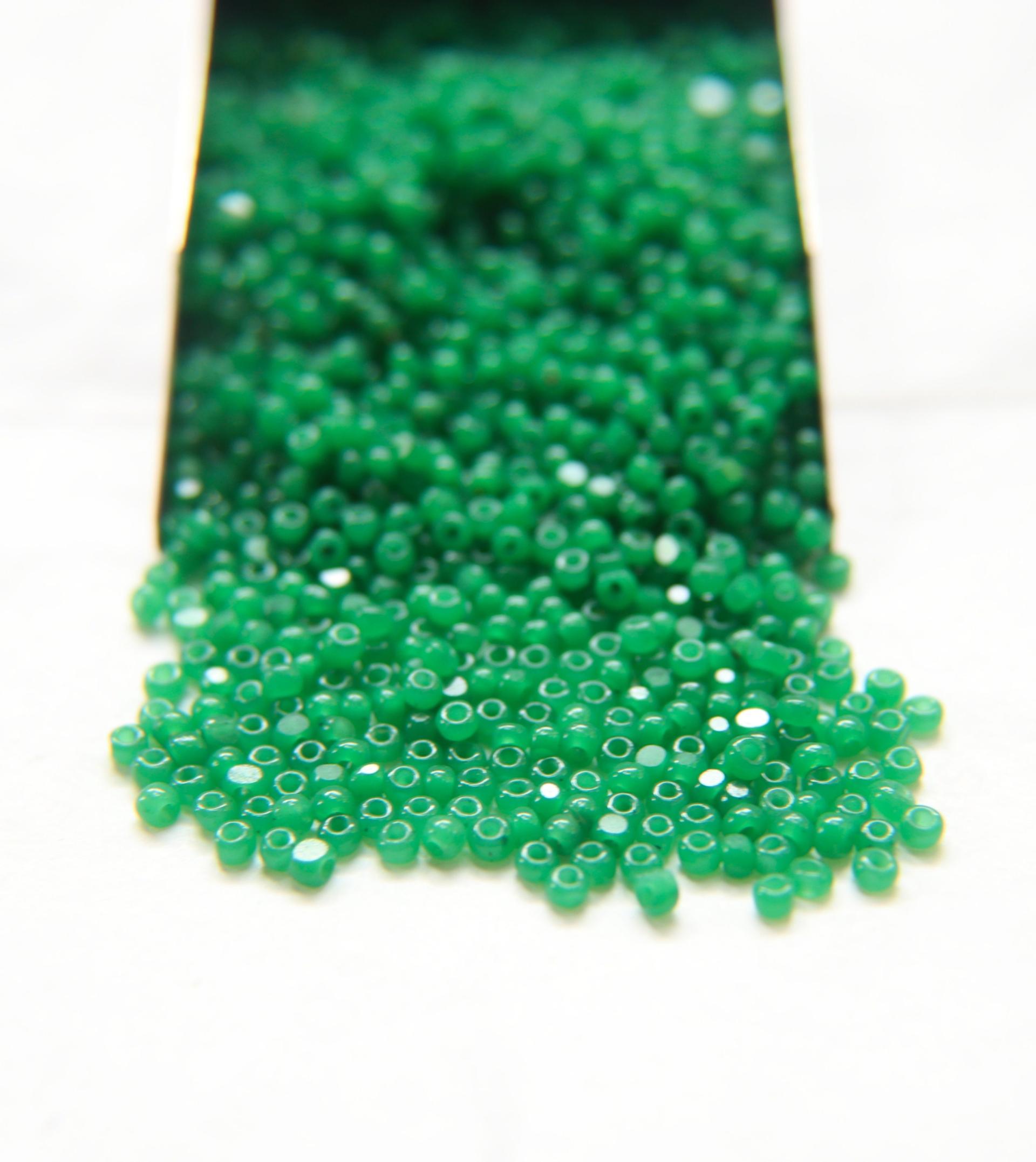 8/0 Charlotte Cut Beads 52240 Opal Green 10/20/50/250/500 Grams frosted glass beads, jewelry supply, vintage findings, craft supply