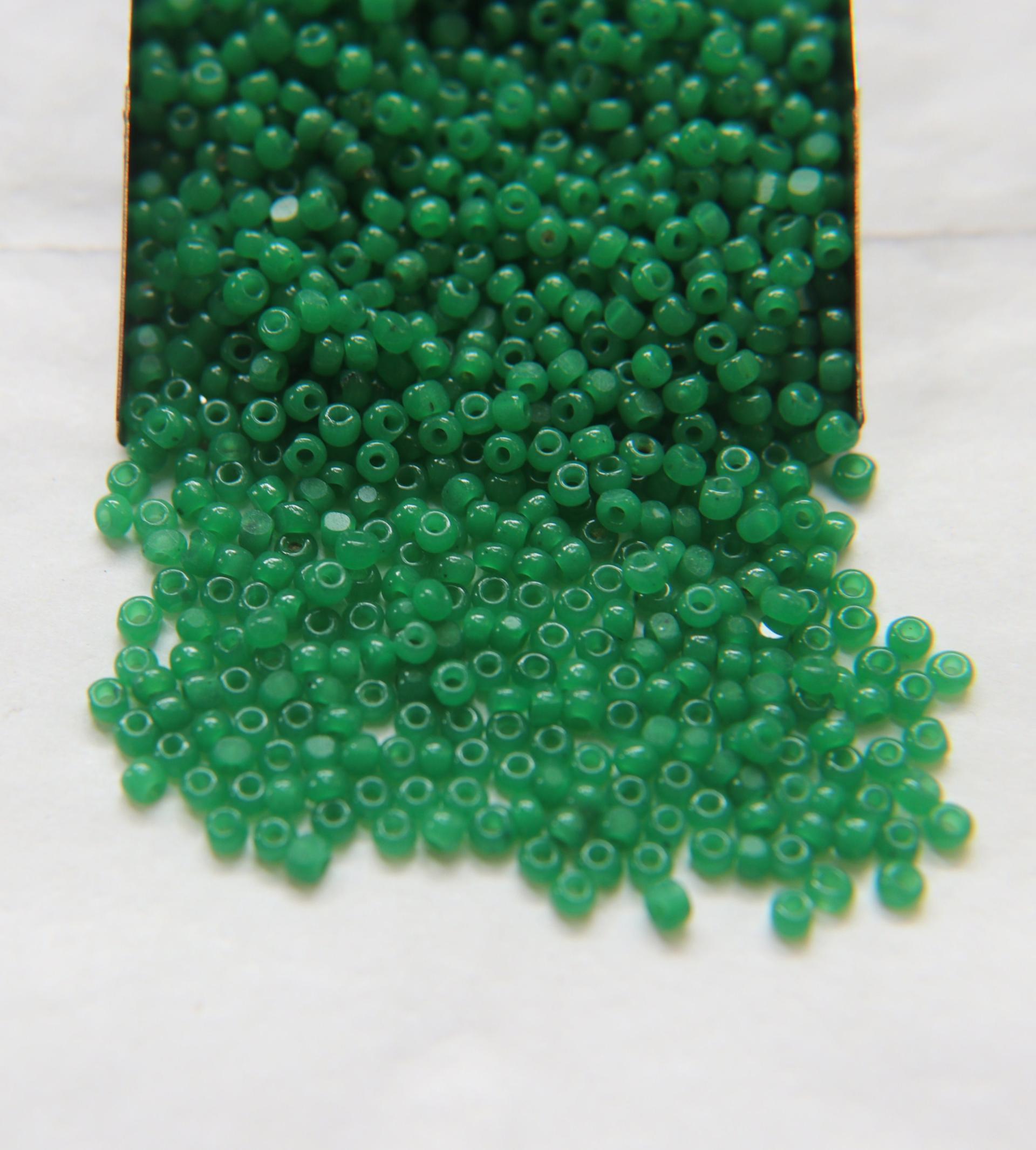 8/0 Charlotte Cut Beads 52240 Opal Green 10/20/50/250/500 Grams frosted glass beads, jewelry supply, vintage findings, craft supply