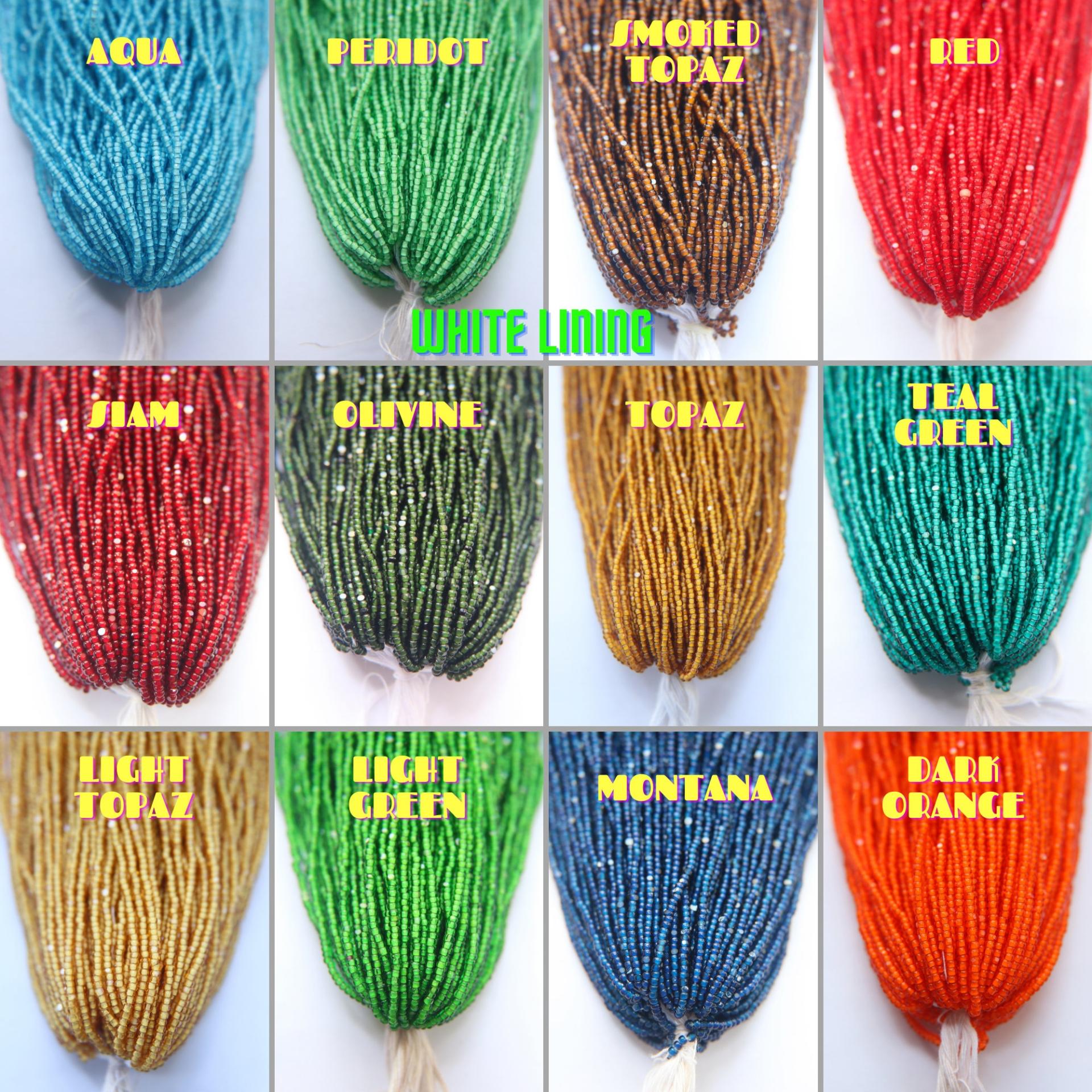 11/0 Hanks Charlotte Cut Beads in White Lining (13 Colors) 1/5/25/50/100 Hanks 2mm jewellery rare glass beads, jewelry supply, native supply