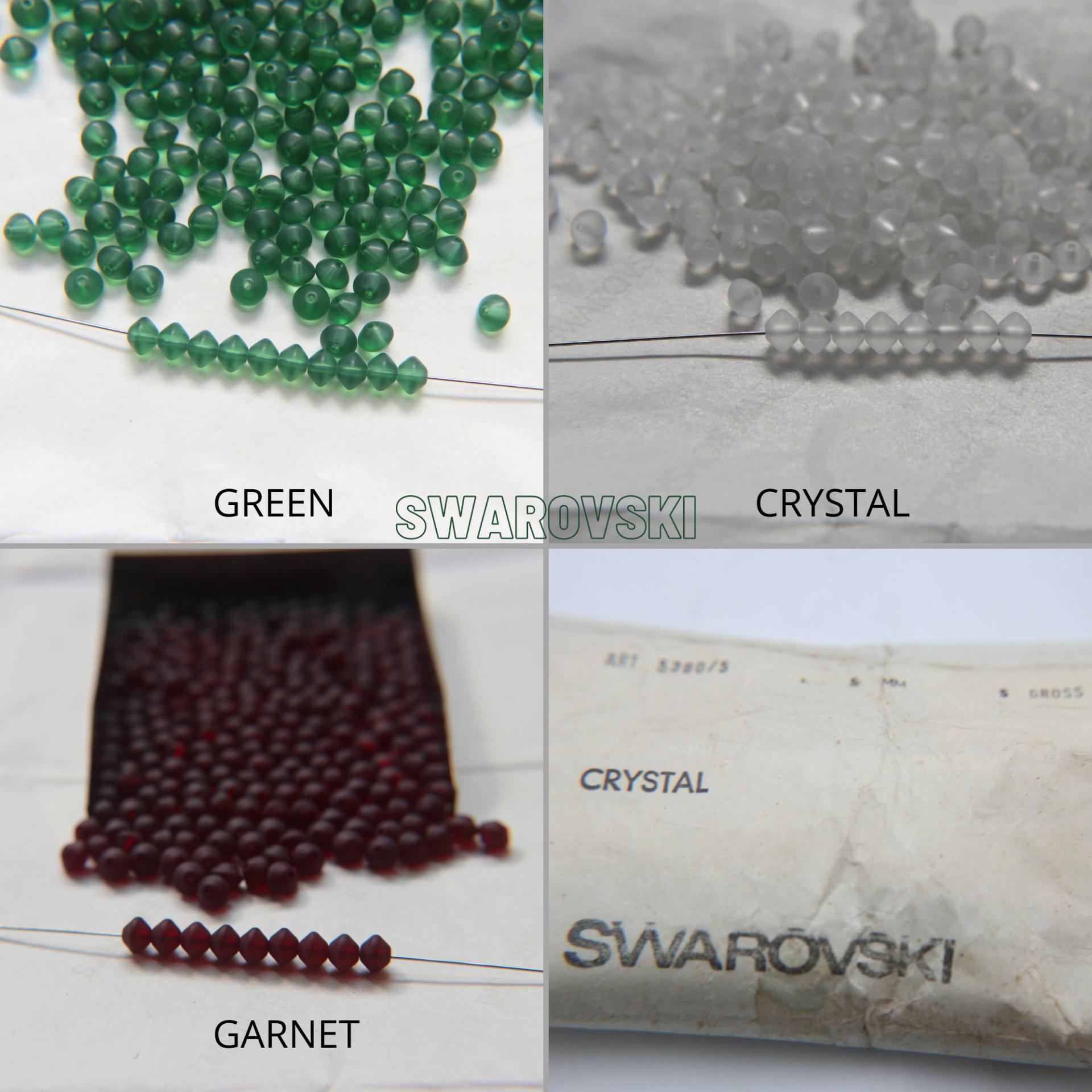 5mm Vintage Swarovski Beads in Matt Crystal / Matt Green / Matt Garnet 24/72/144/432/720 Pieces jewelry making beads, rare vintage findings