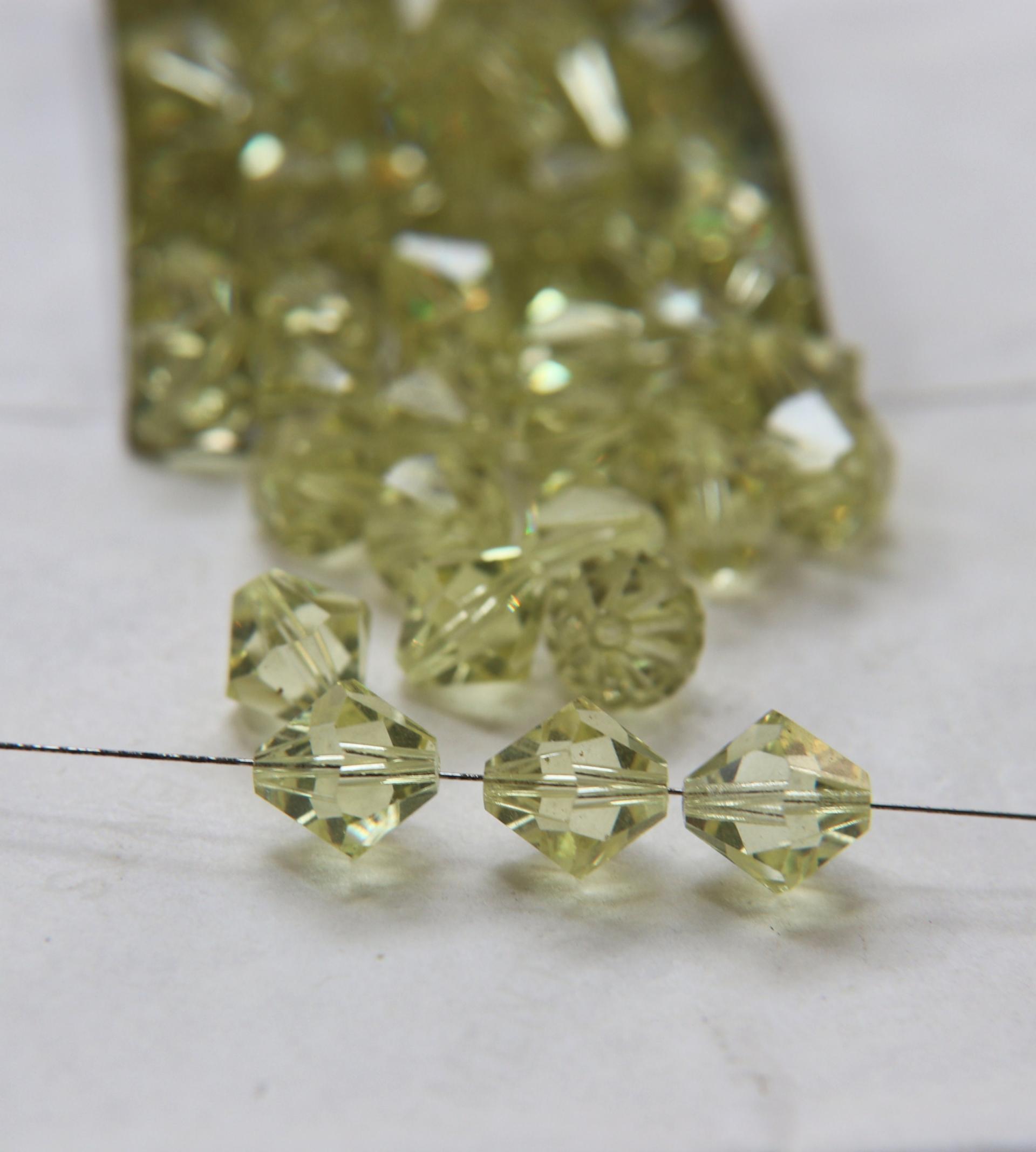 10 MM Jonquil Vintage Swarovski Bicone Beads 12/36/72/144/288 Pieces Haute couture embellishments, premium beads, vintage