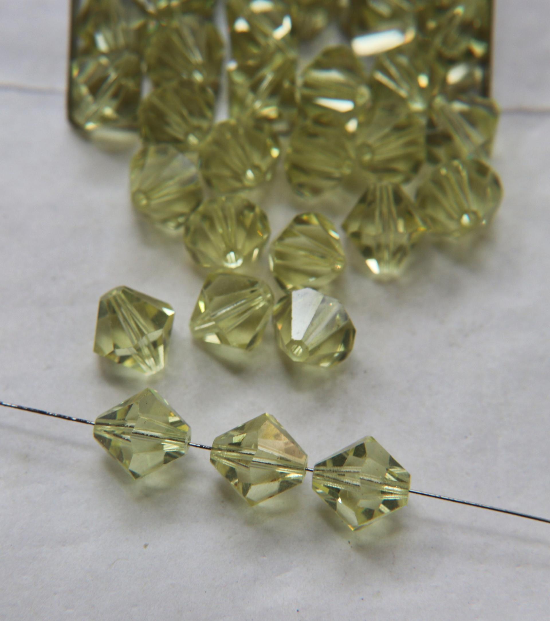 10 MM Jonquil Vintage Swarovski Bicone Beads 12/36/72/144/288 Pieces Haute couture embellishments, premium beads, vintage